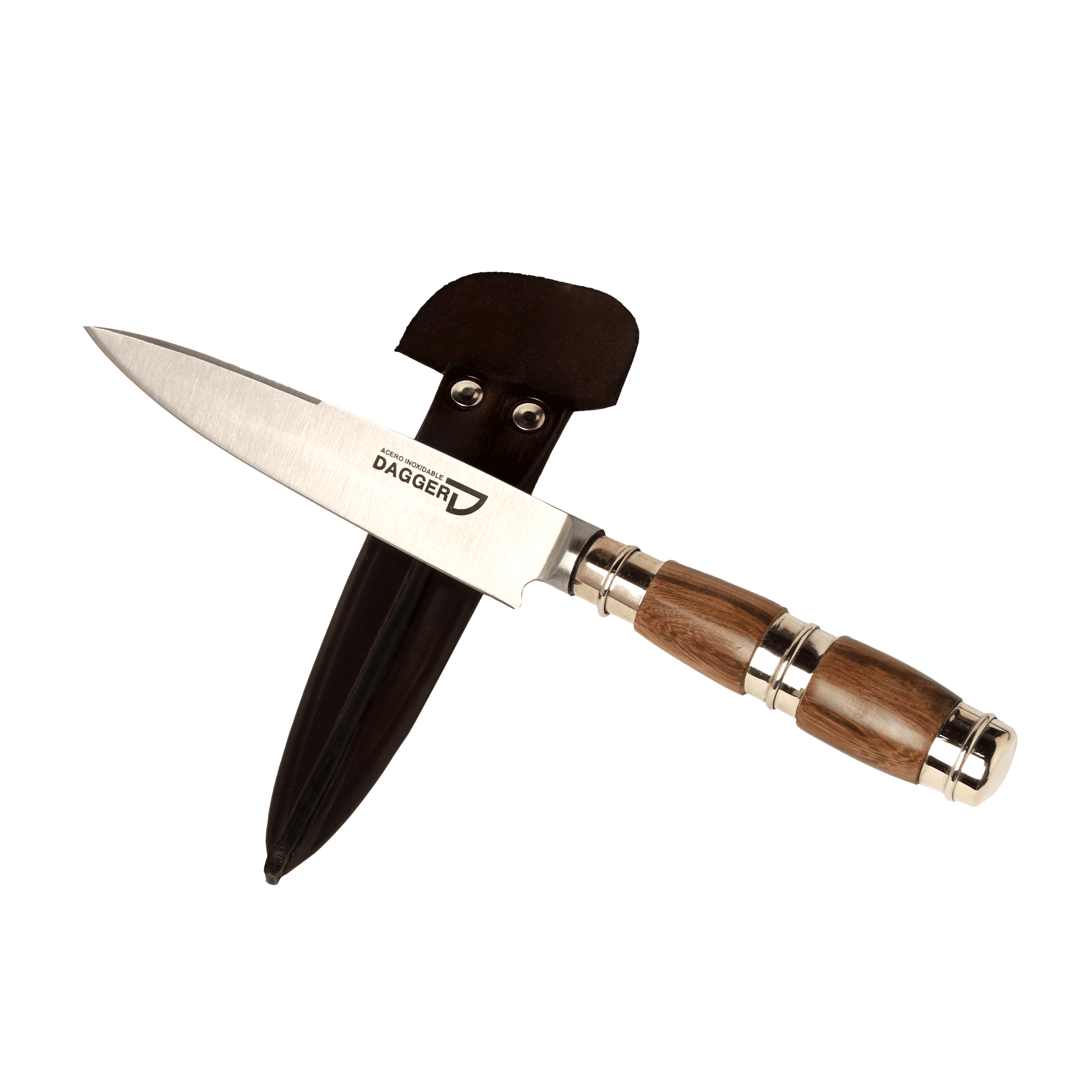 Cuchillo Cabo Madera Triple Virola de Alpaca 14 cm