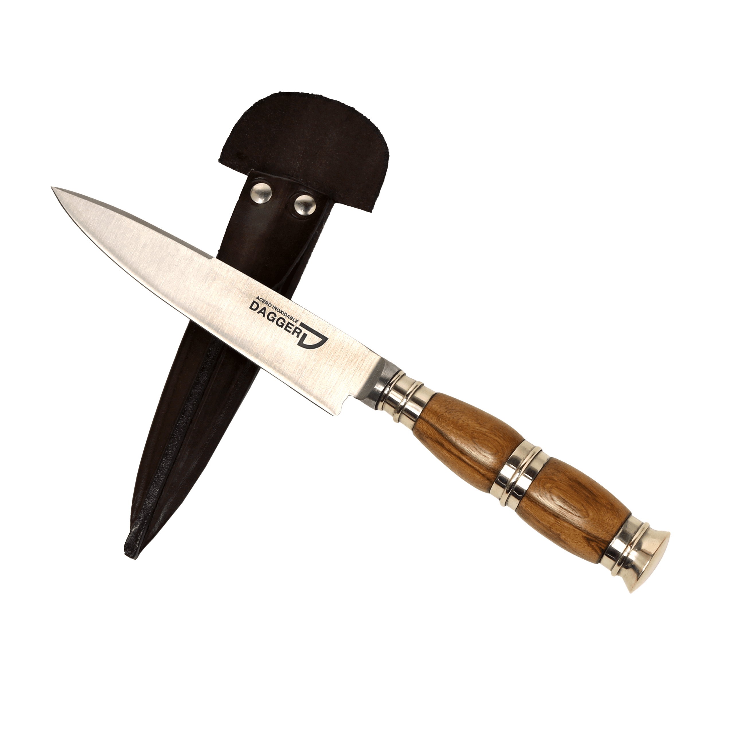 Cuchillo Cabo Madera Triple Virola de Alpaca 14 cm