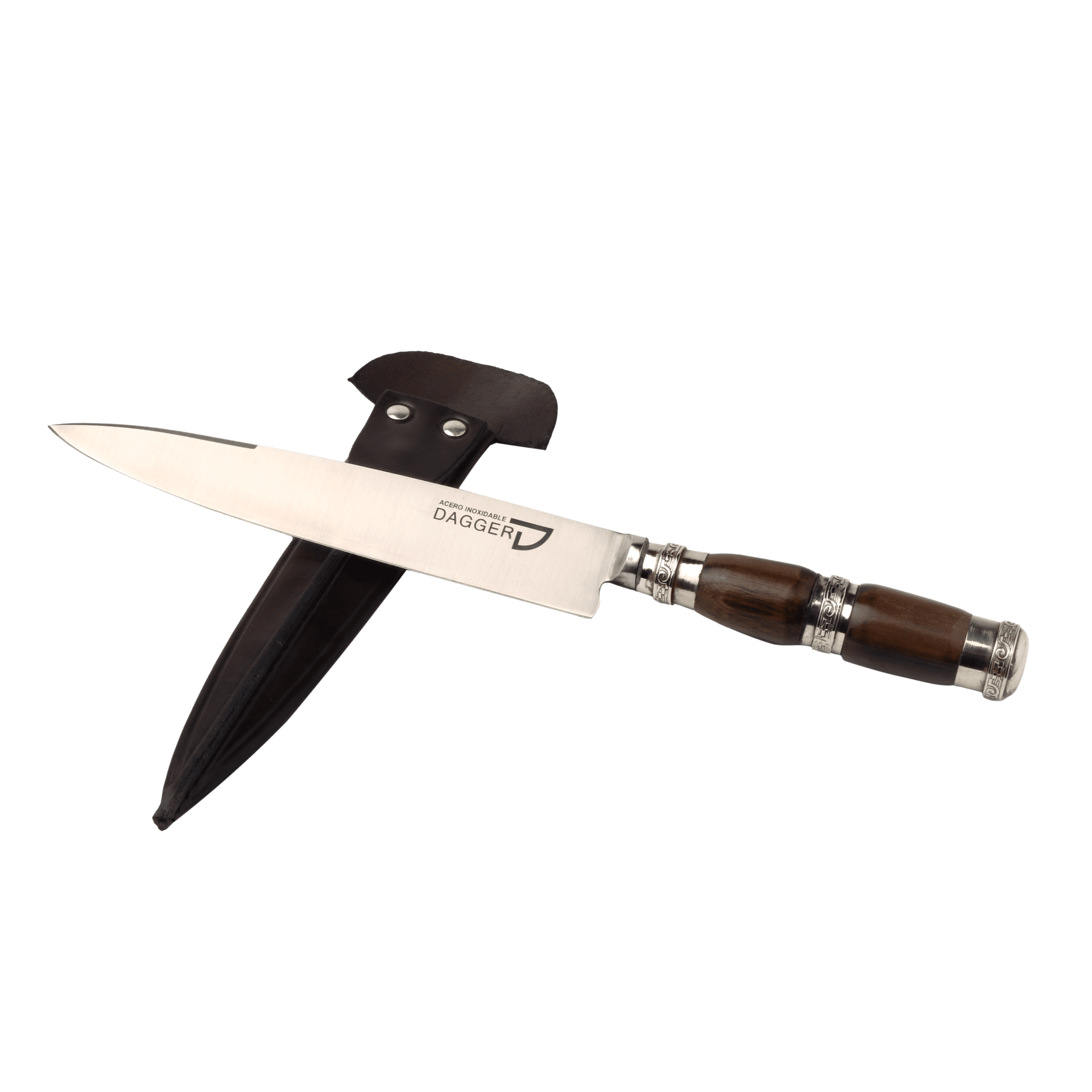 Cuchillo Cabo Madera Triple Virola de Alpaca 20 cm