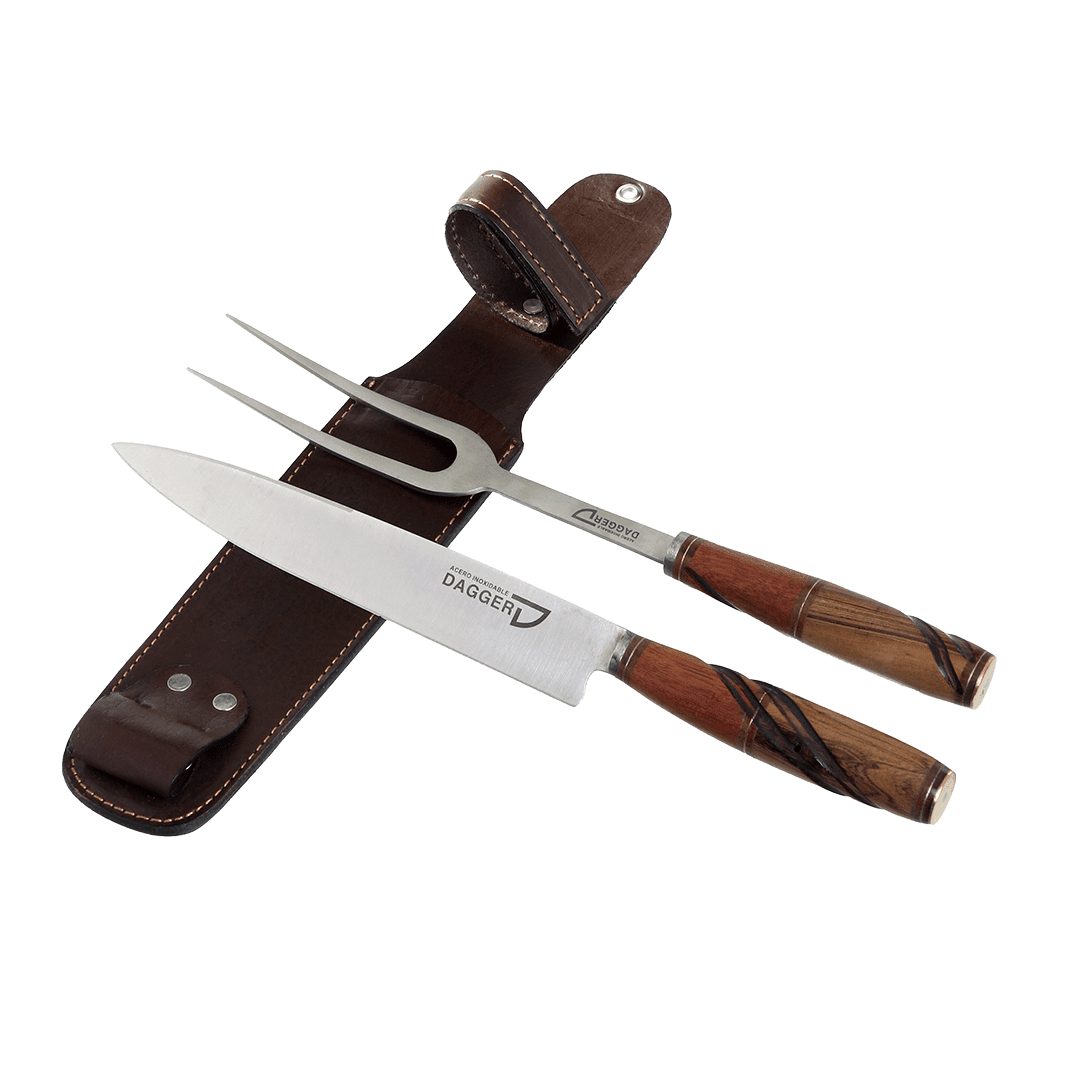 Juego de Trinchar Cabo Madera Con Vaina