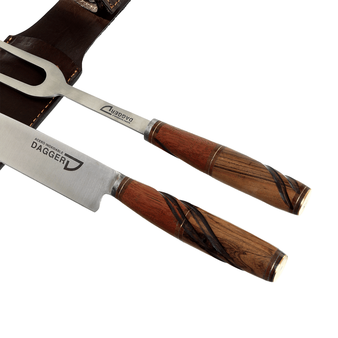 Juego de Trinchar Cabo Madera Con Vaina