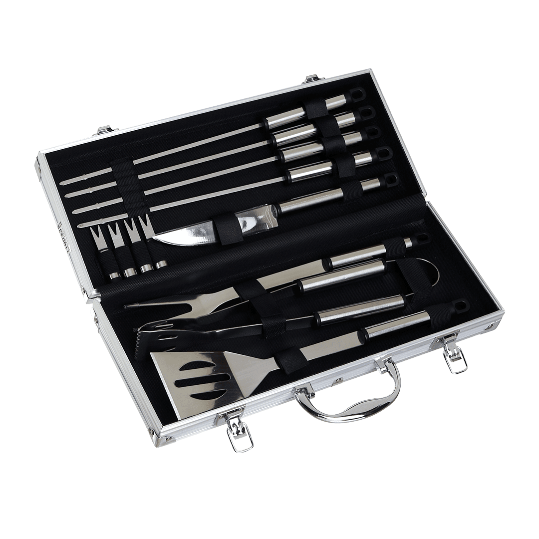 Set de Asado Caja Metal con 12 Accesorios