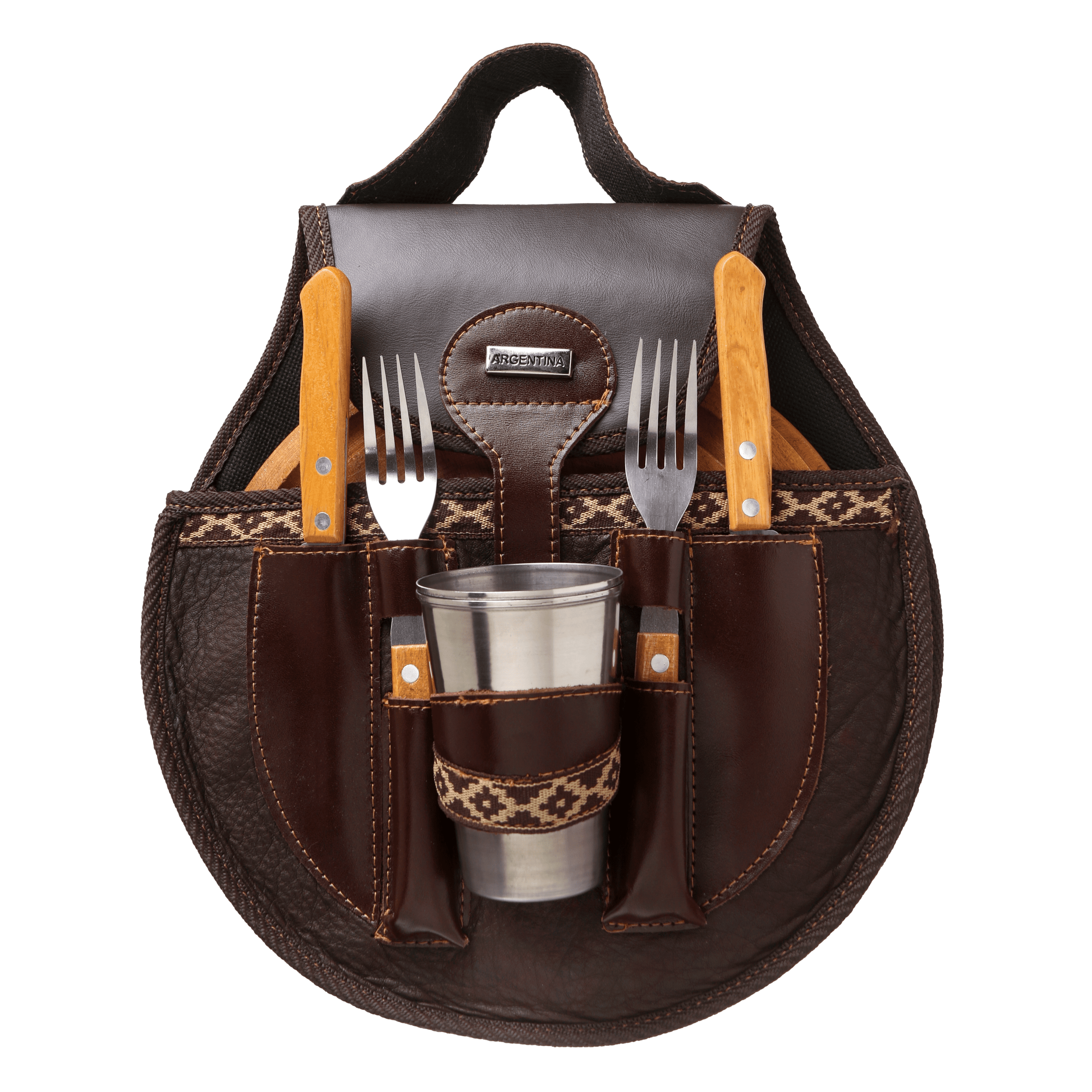 Set de Picnic Doble de Cuero de Búfalo