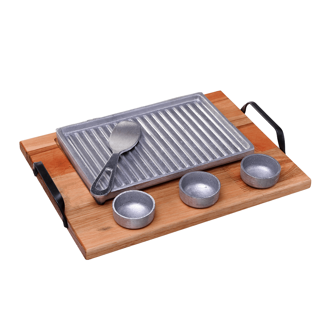 Set de Tabla + Parrilla + 3 Cuencos Dips + Espatula