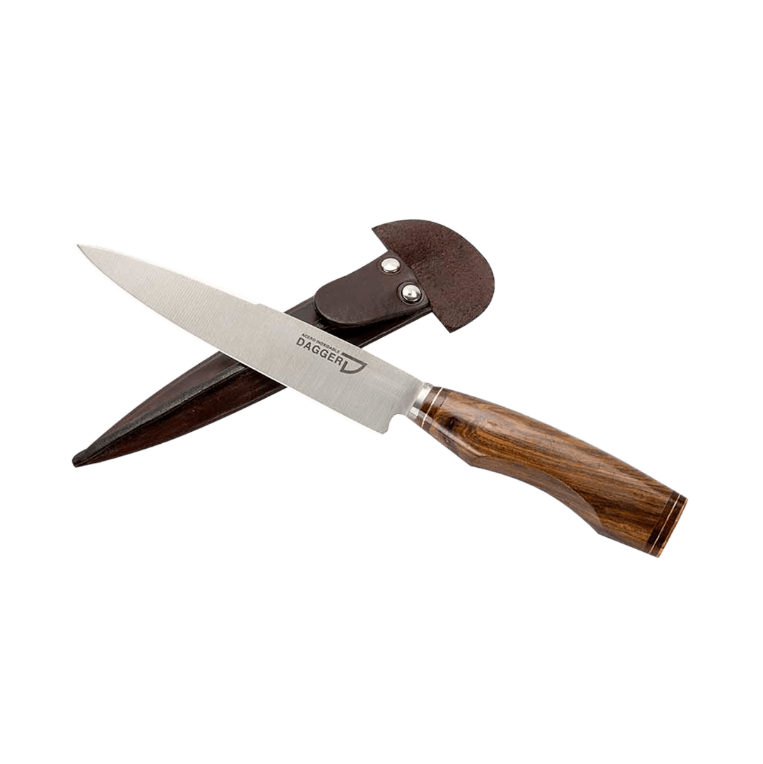 Cuchillo Artesanal Cabo Madera Anatómico 14 Cm
