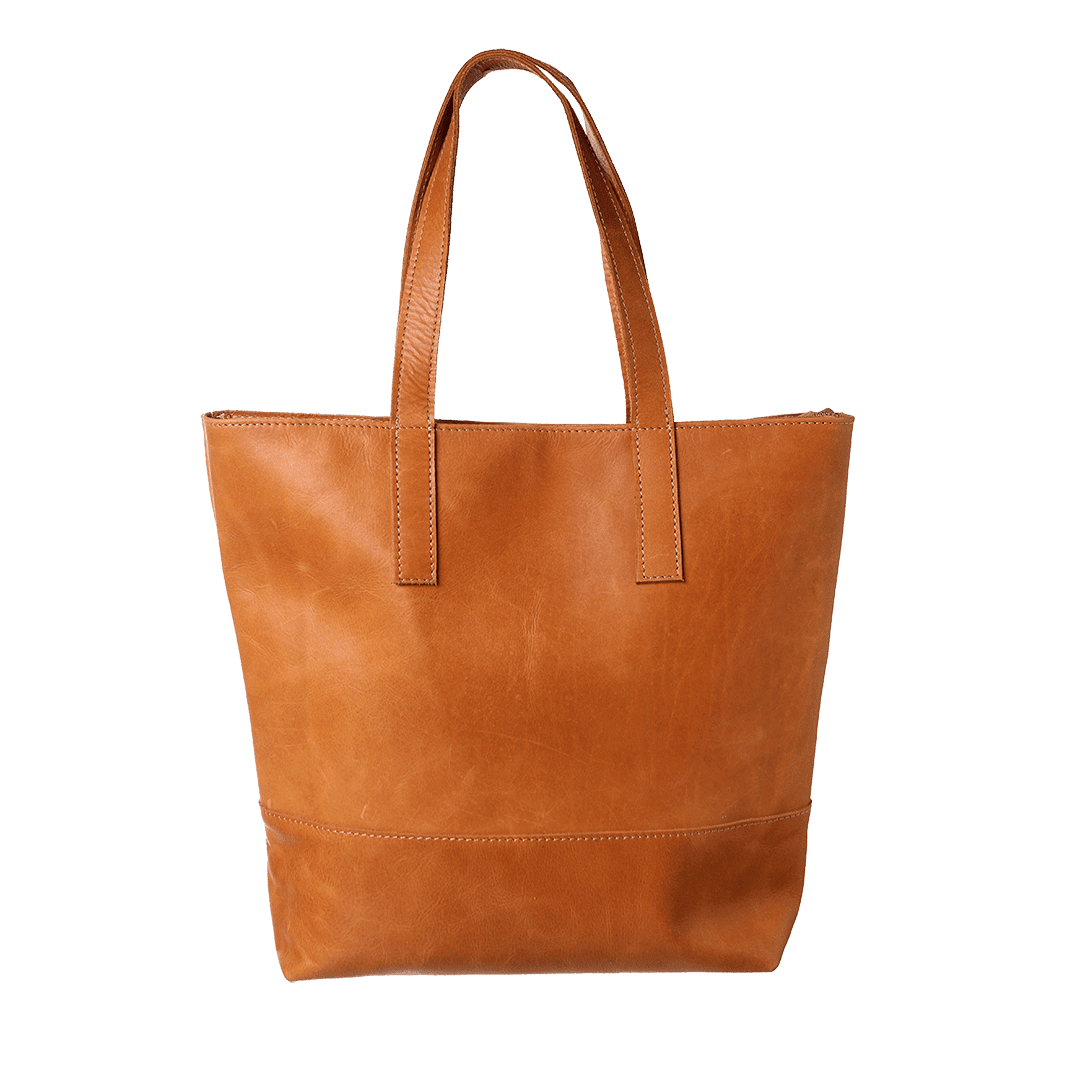 Cartera Tote Bag De Cuero Con Cierre