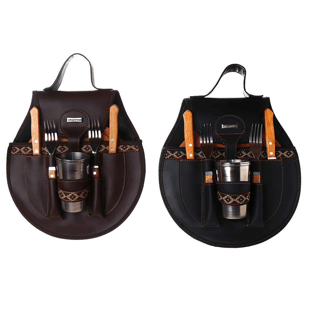 Set De Picnic De Cuero Doble