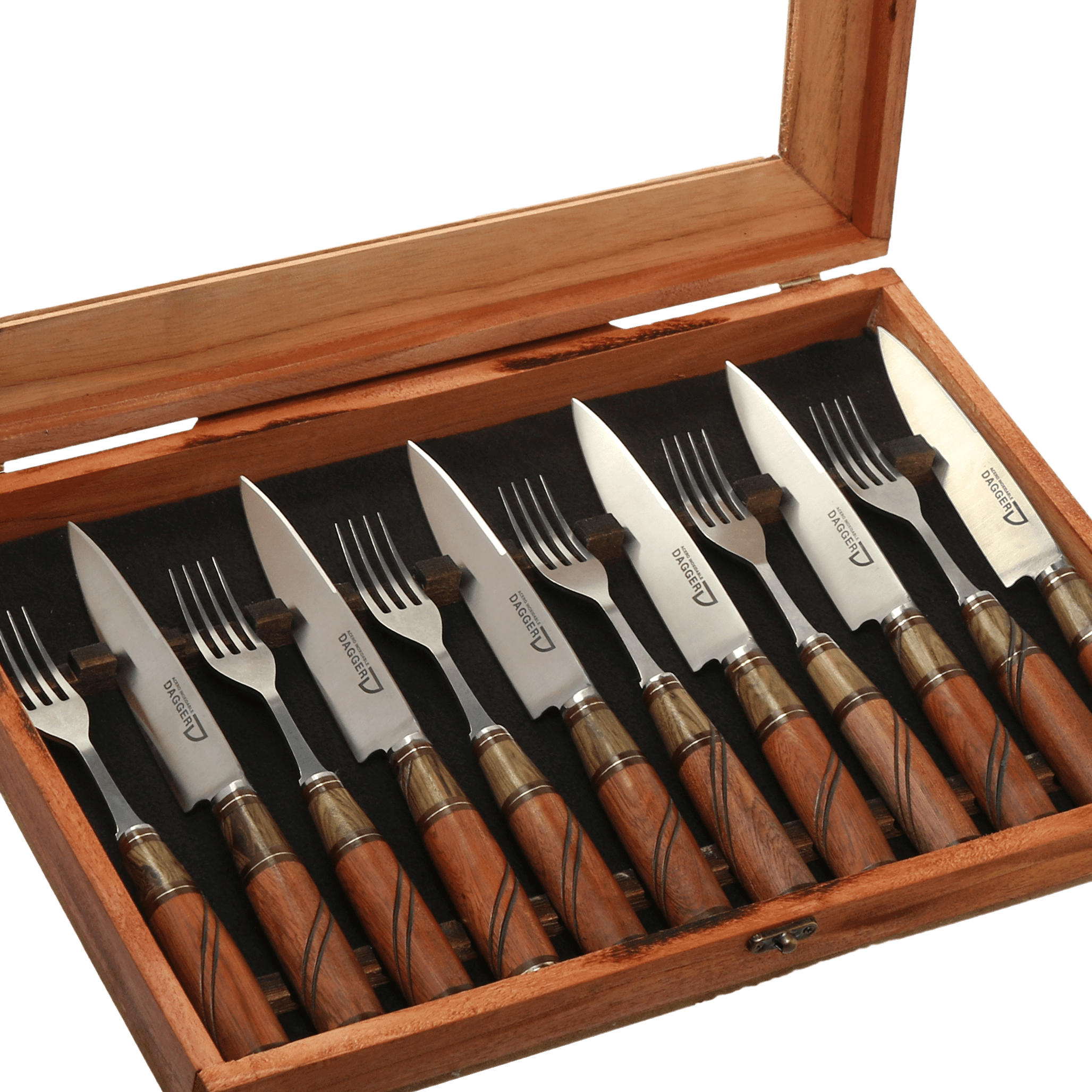 Set de 6 Juegos de Picnic Cabo Madera Combinada 14 Cm