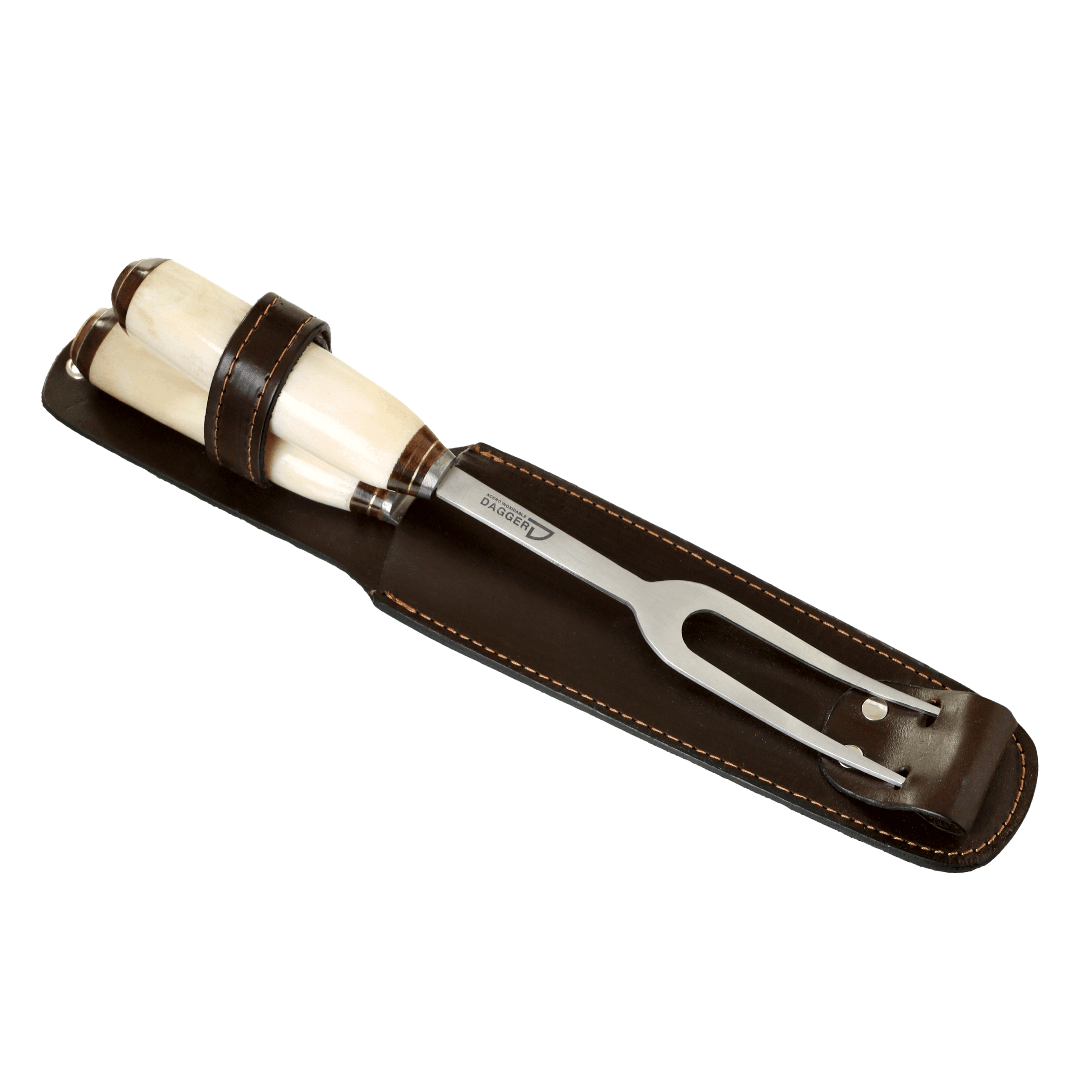 Juego De Trinchar Cabo Hueso Liso