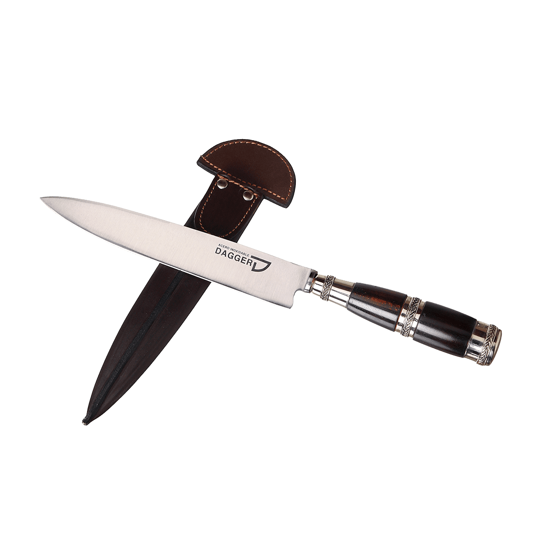 Cuchillo Cabo Madera Negra y Alpaca Triple Virola