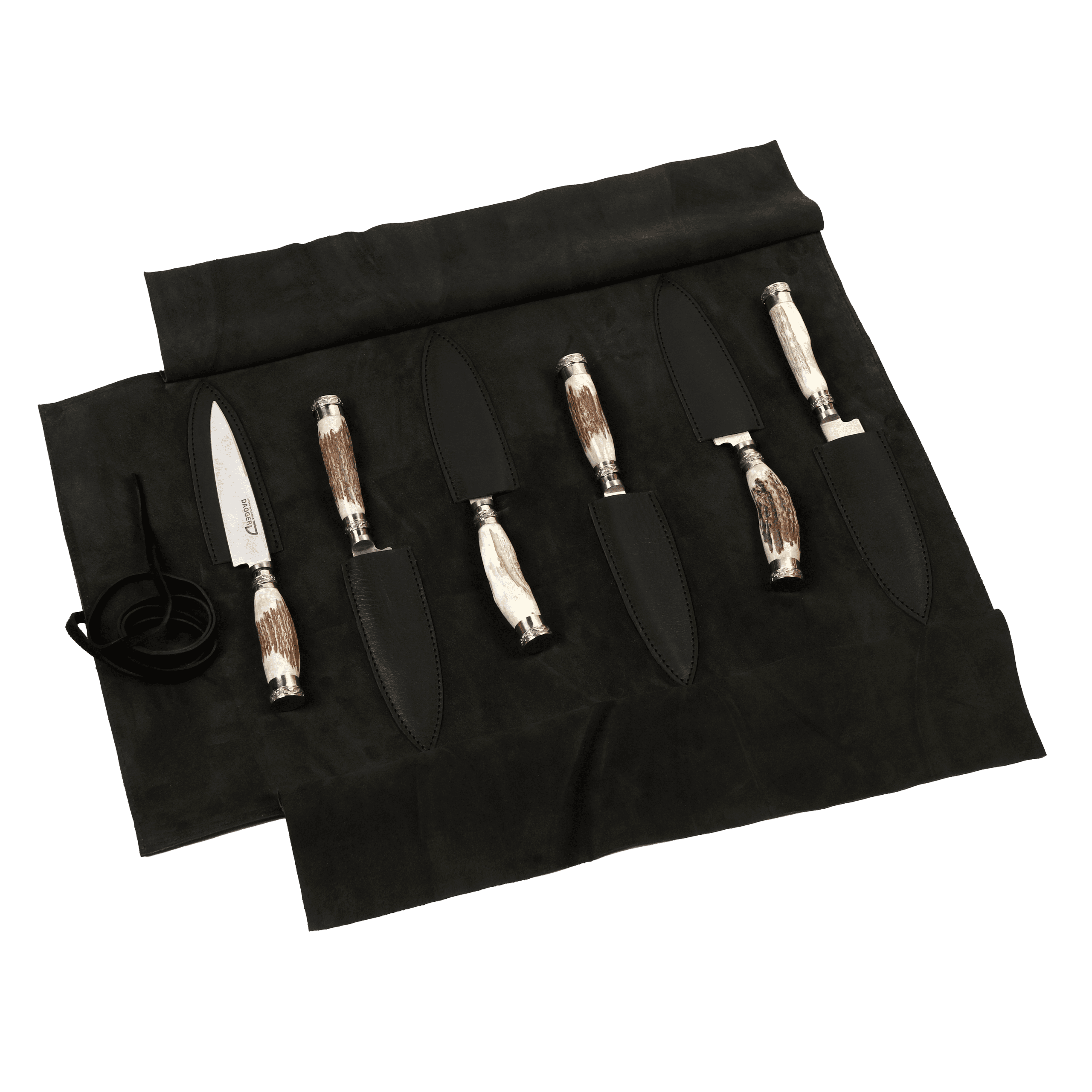 Juego de 6 Cuchillos Cabo Asta de Ciervo y Alpaca