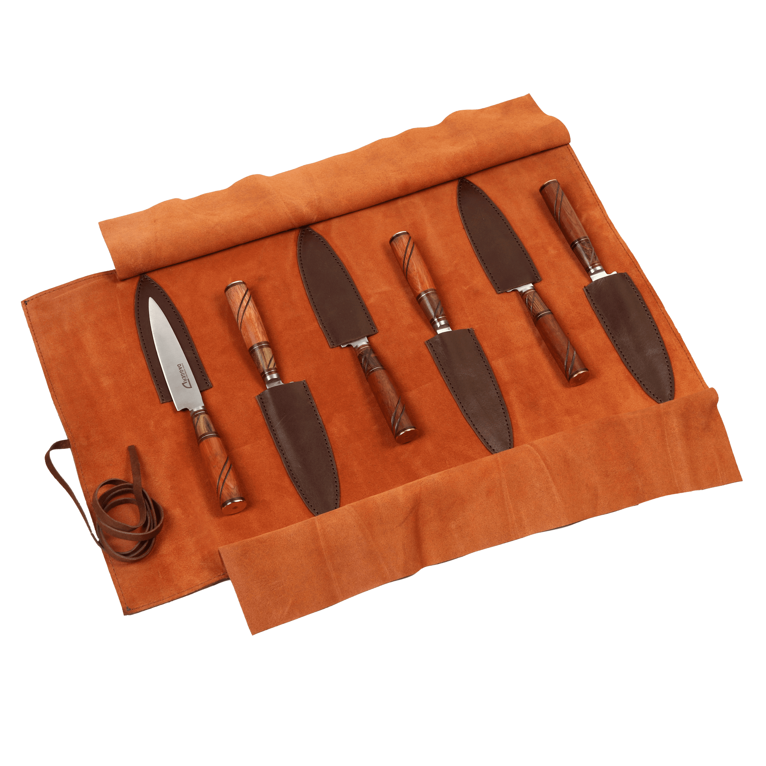 Juego de 6 Cuchillos Cabo Madera Combinada