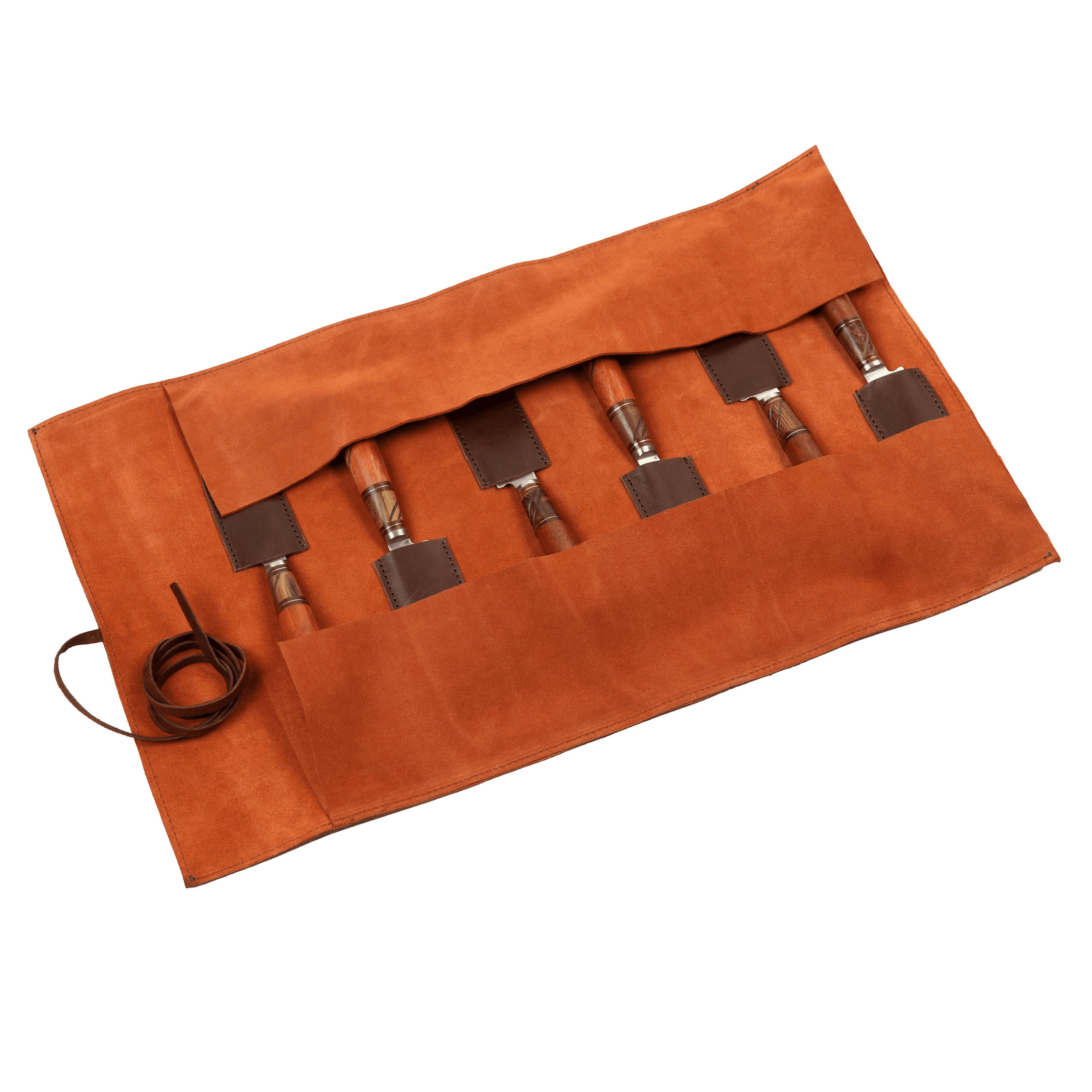 Juego de 6 Cuchillos Cabo Madera Combinada