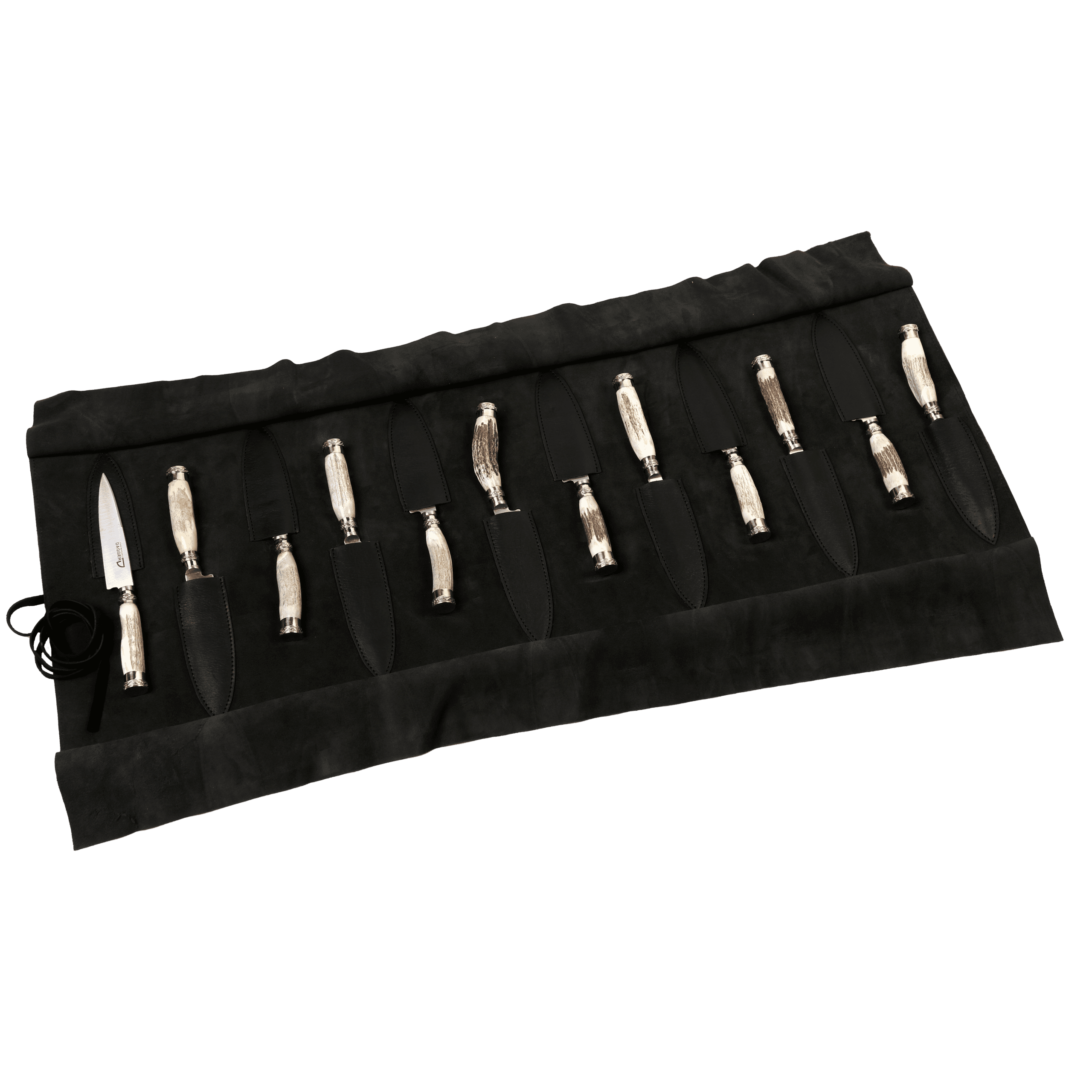 Juego de 12 Cuchillos Cabo Asta de Ciervo y Alpaca