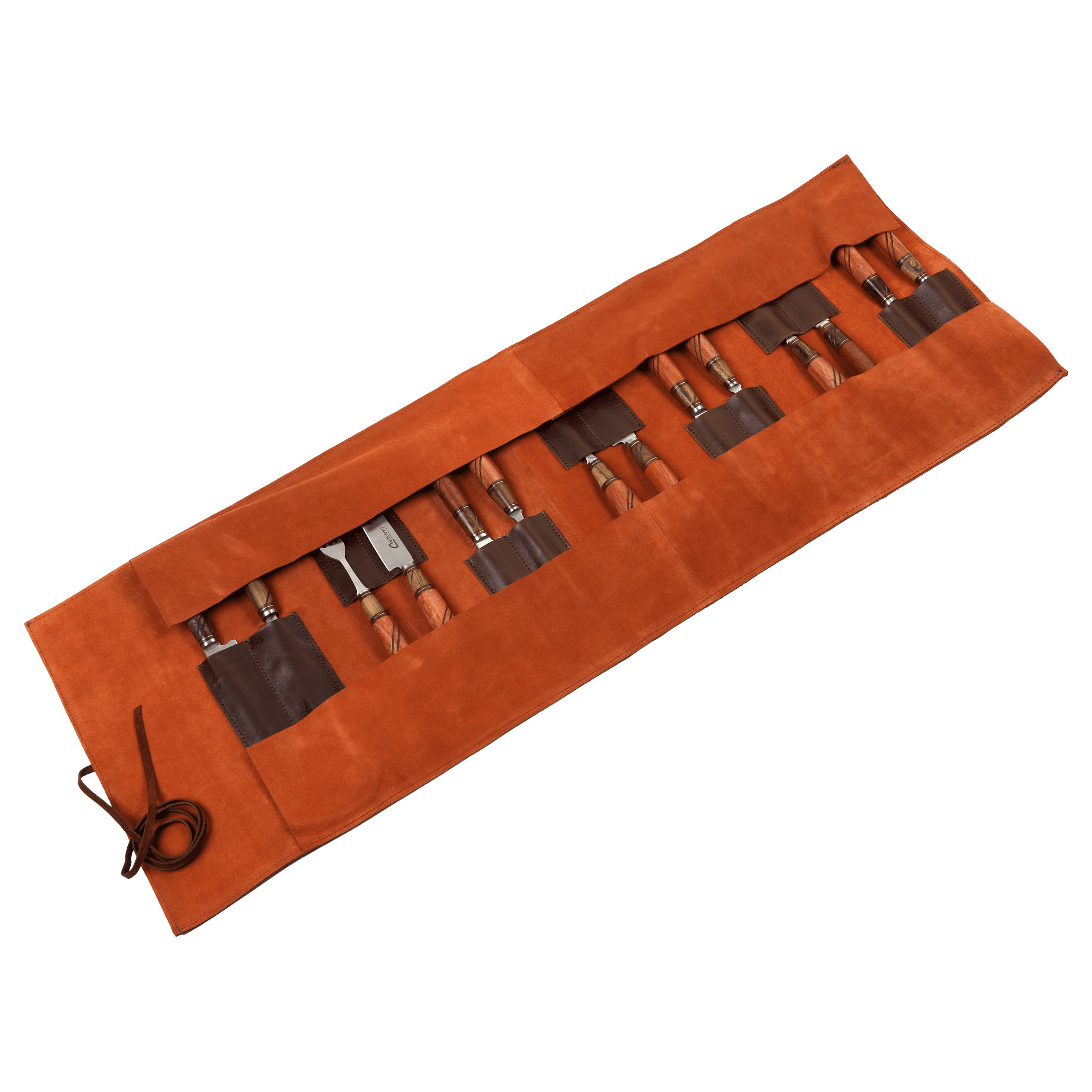 Set de Cubiertos 6 Juegos de Picnic + Juego de Trinchar Cabo Madera Combinada