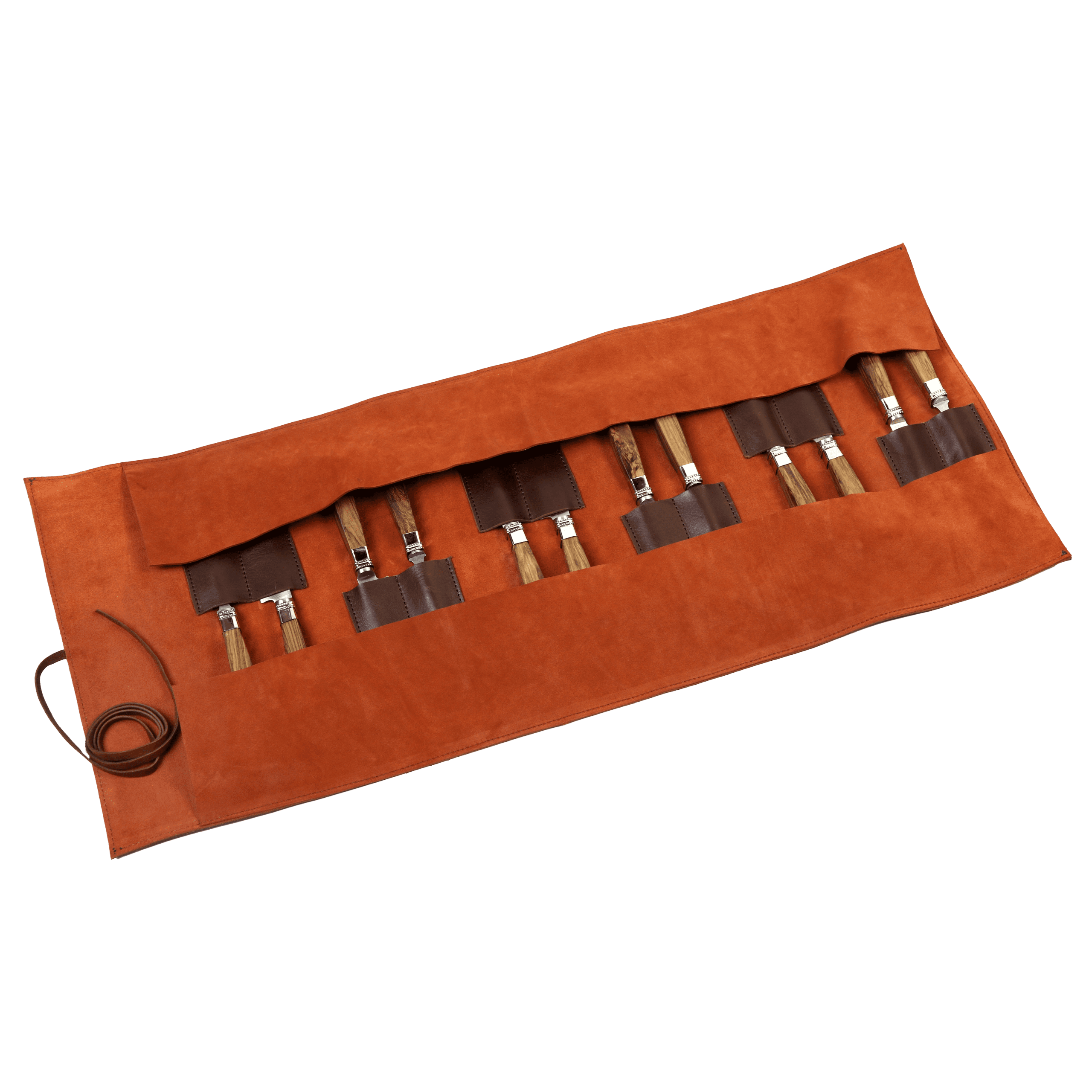 6 Juegos de Picnic Cabo Madera y Alpaca Cuadradas