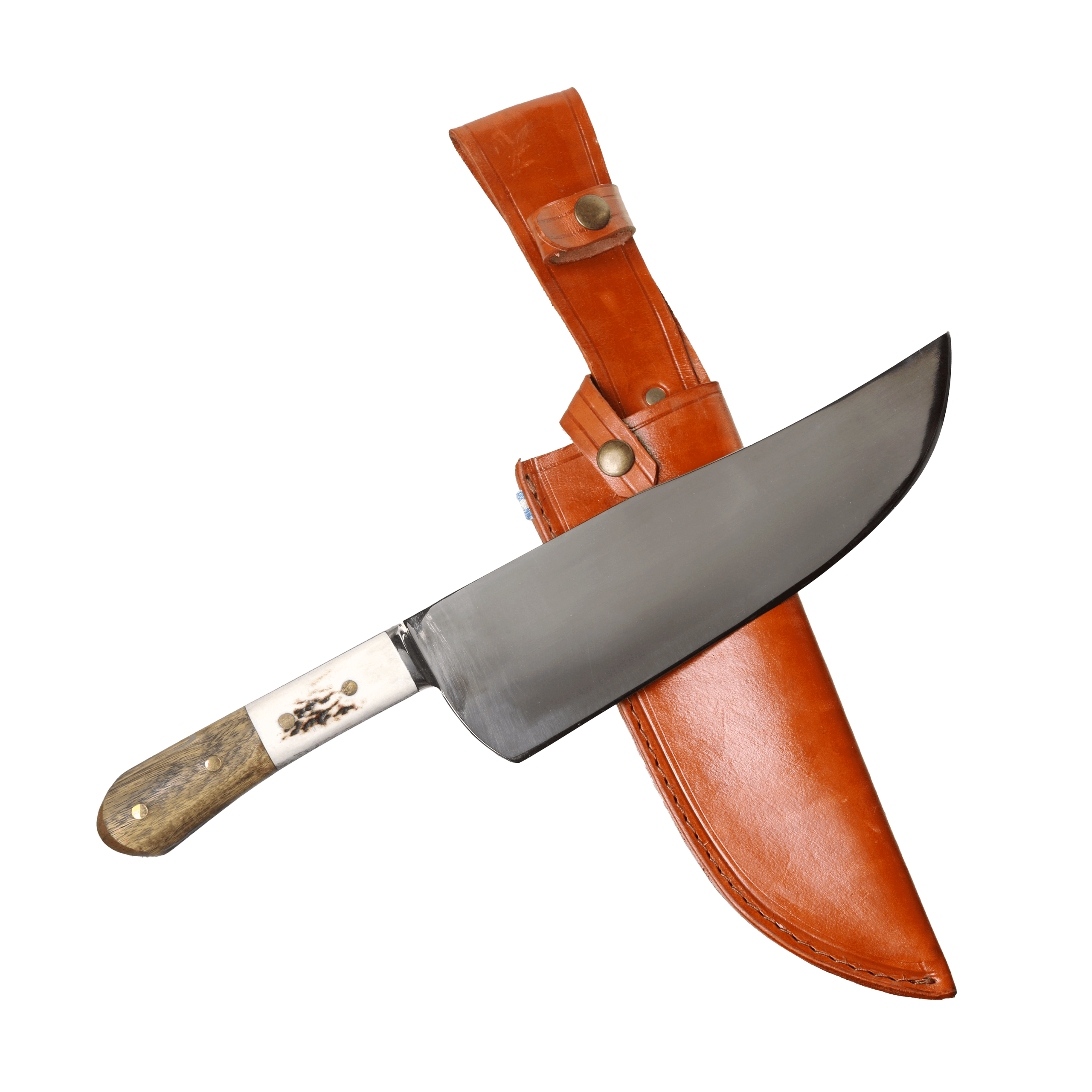 Cuchilla Entrerriana Hoja 26 Cm Cabo Ciervo y Madera con Vaina con Broche