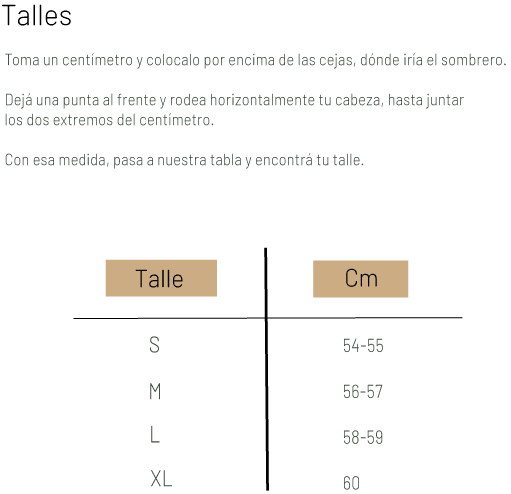 Talles Sombreros