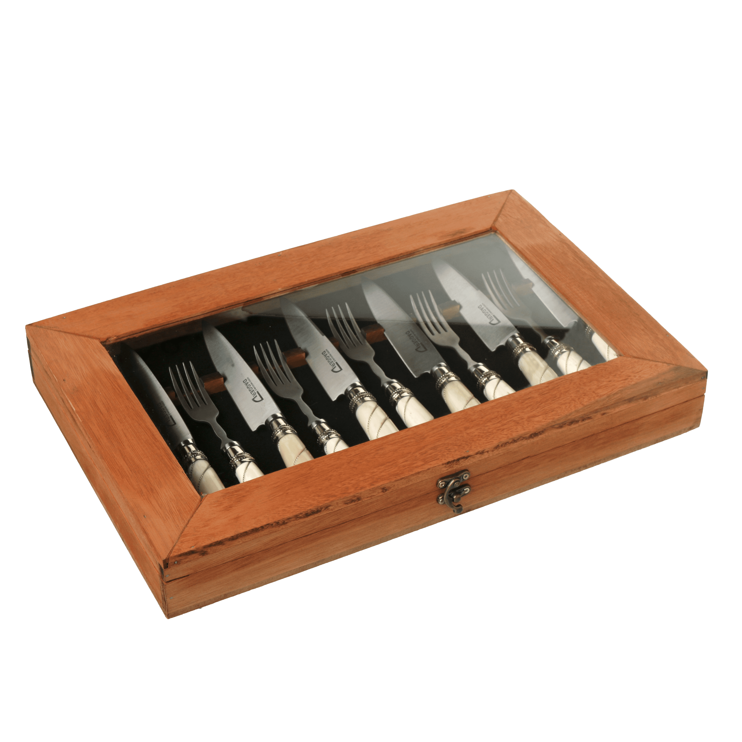 Set de 6 Juegos de Picnic Cabo Hueso y Alambre 14 Cm