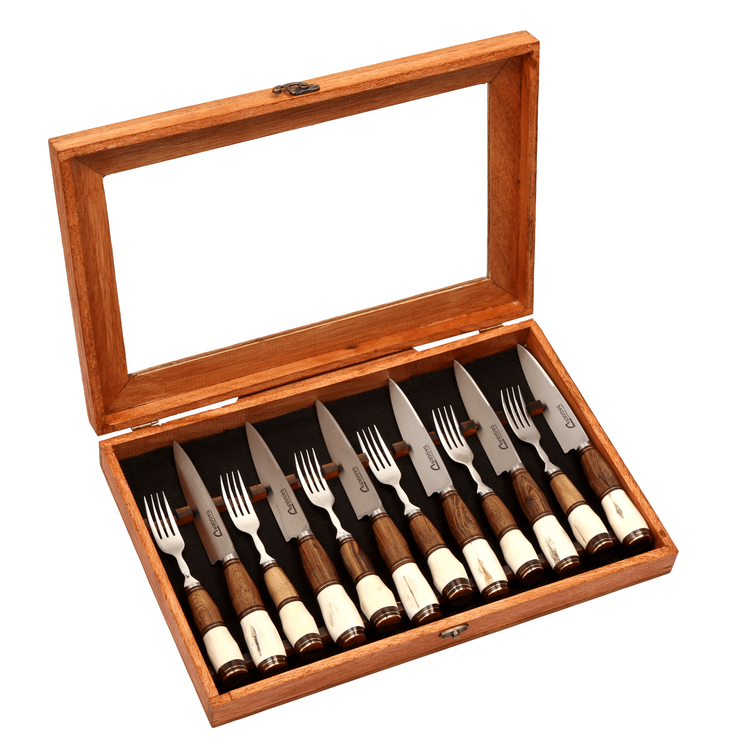 Set de 6 Juegos de Picnic Cabo Madera y Hueso