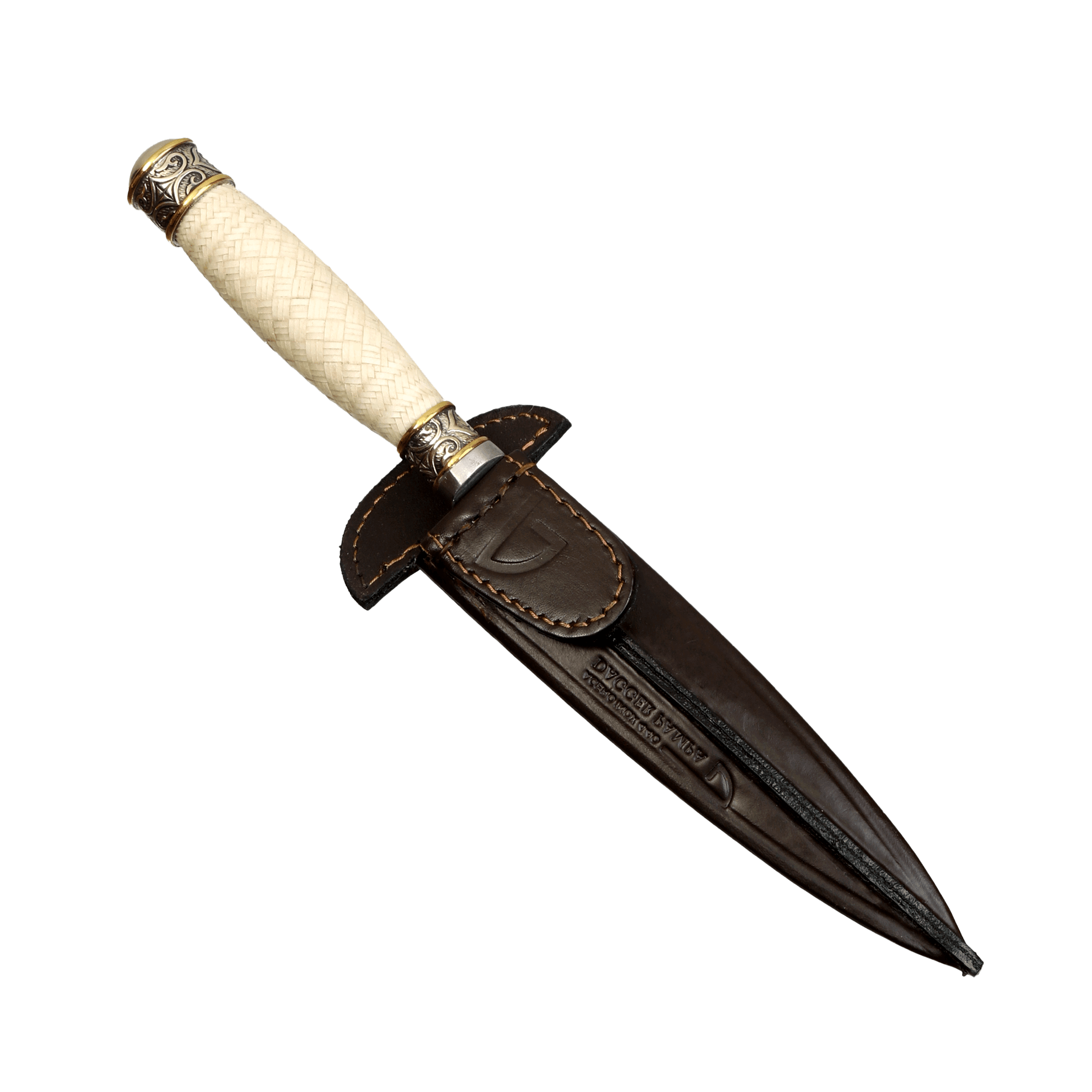 Cuchillo de Acero Inoxidable 440 Cabo Trenzado Fino con Virola de Alpaca y Bronce