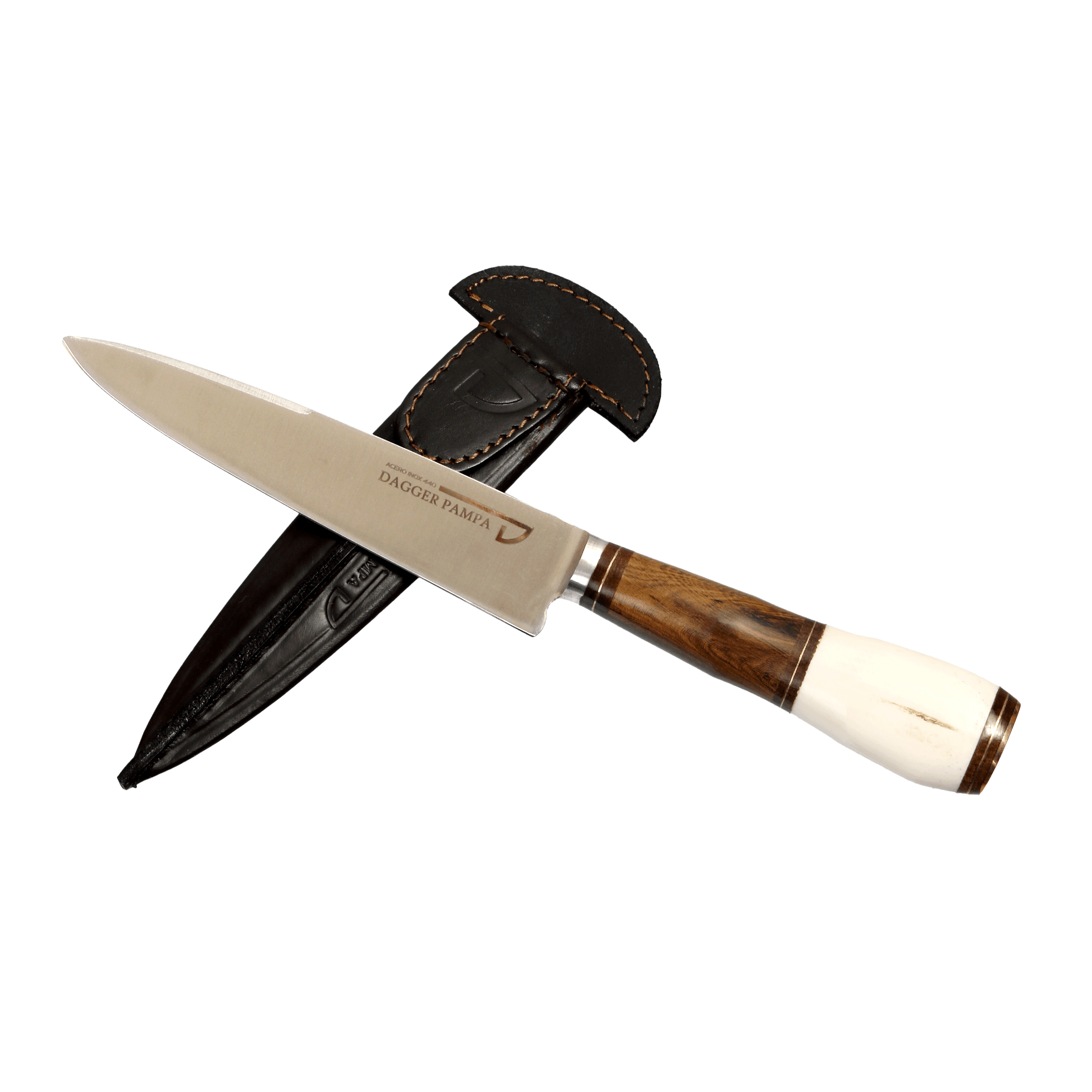 Cuchillo de Acero Inoxidable 440 Cabo Madera y Hueso
