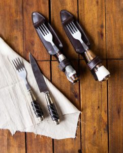 Juego de Picnic, incluye tenedor, cuchillo y vaina