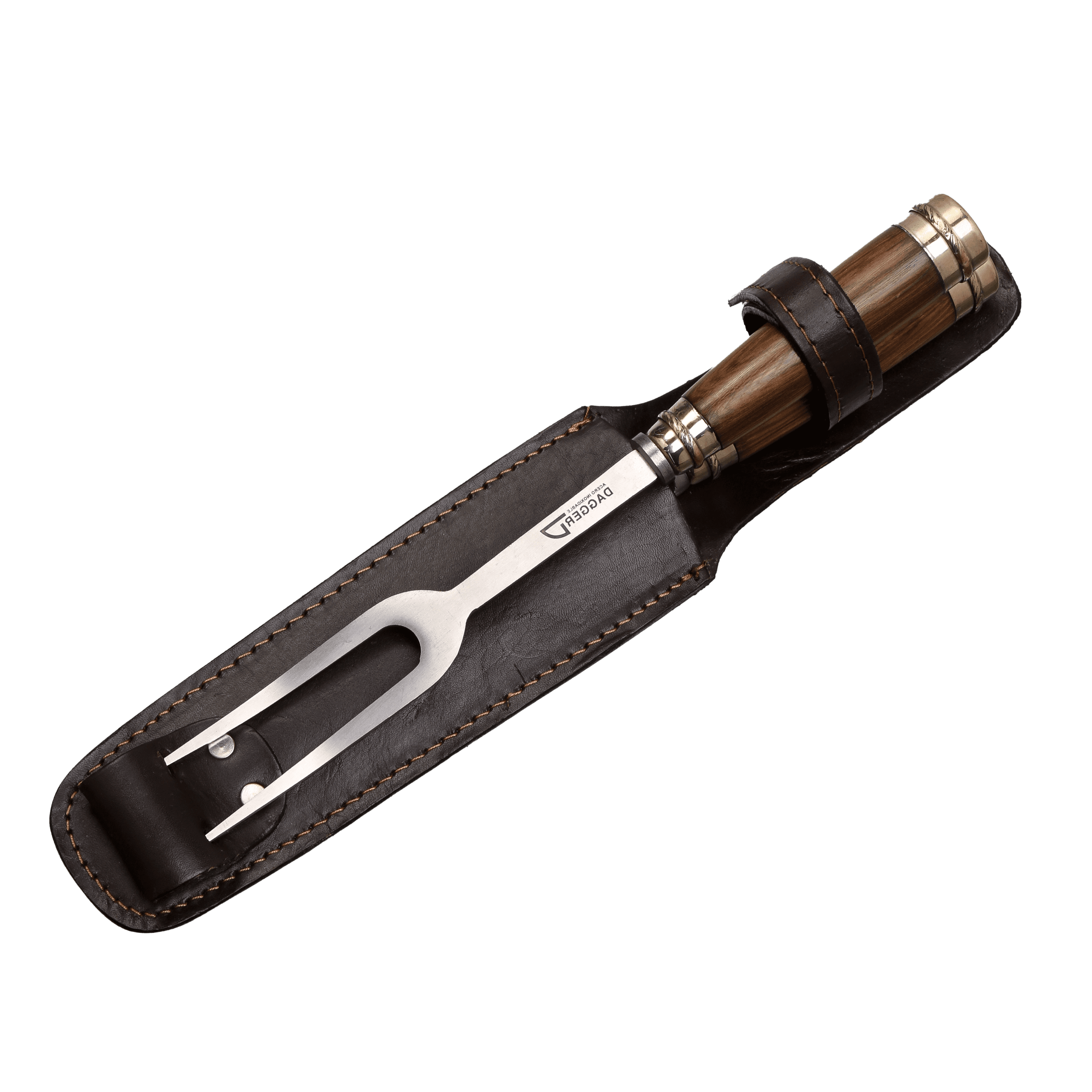 Juego De Trinchar Cabo Madera con Virola de Alpaca