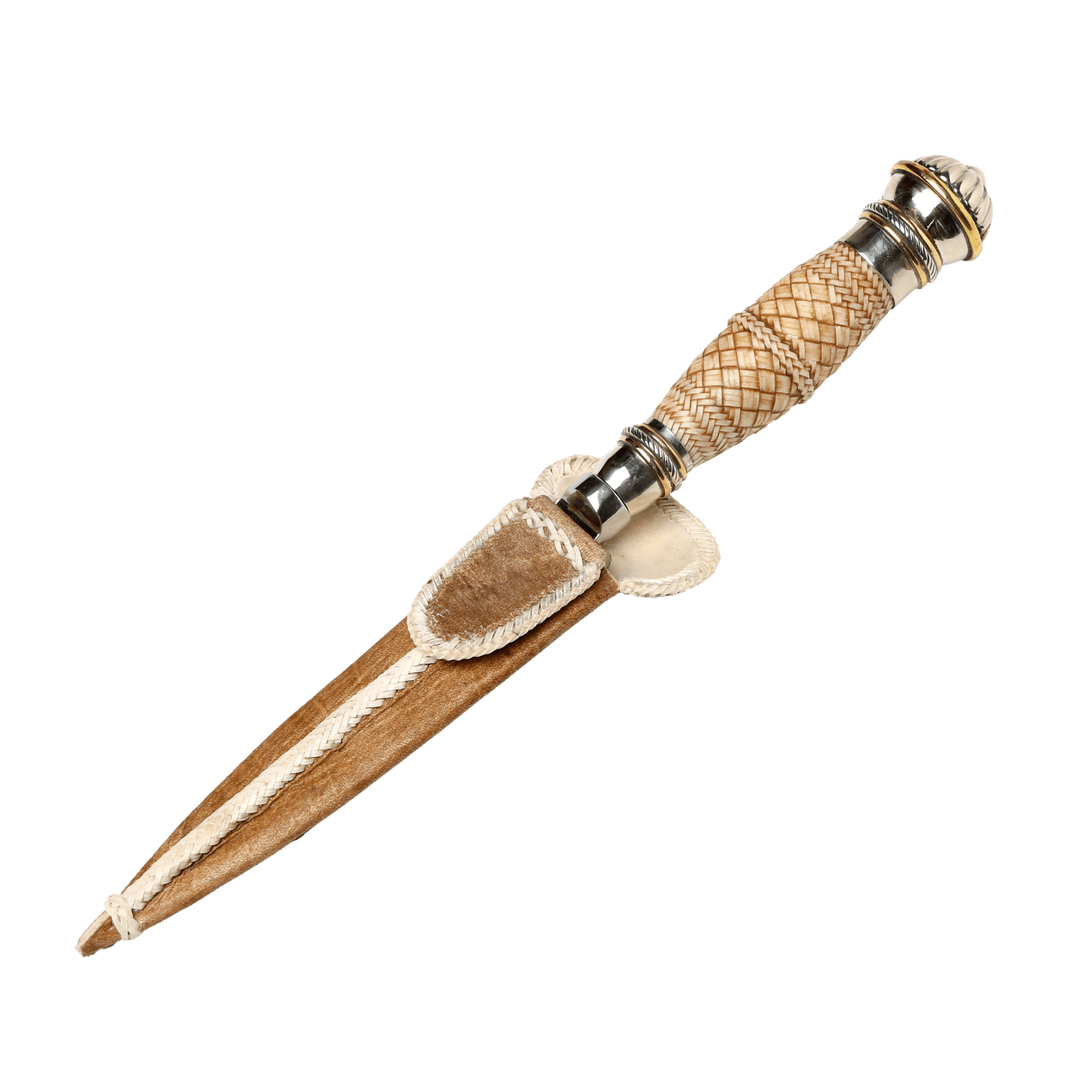 Cuchillo de Acero Damasco +Vg10 Cabo Trenzado con Virola Luis XV