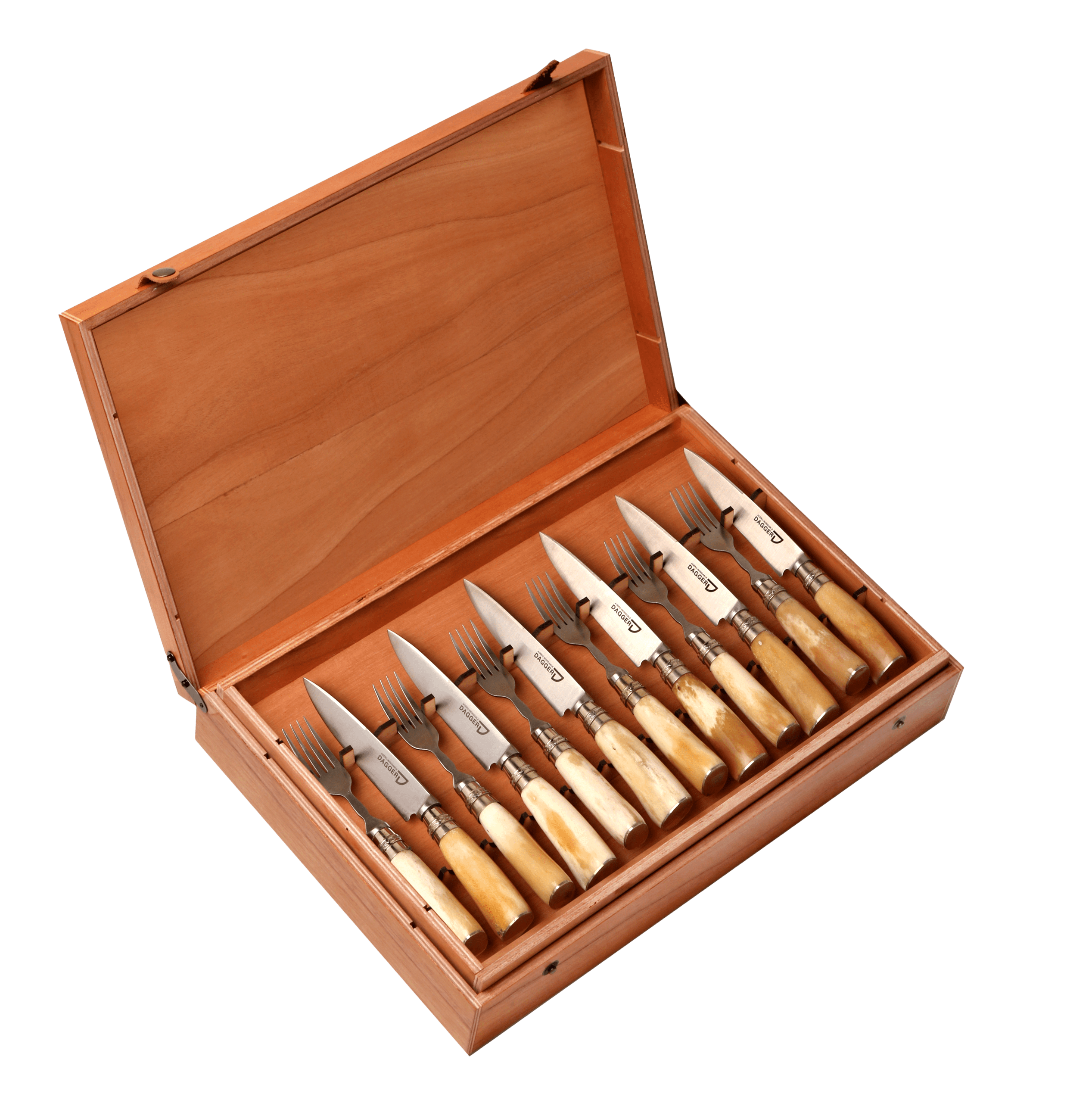 Set de 12 Juegos de Picnic Cabo Hueso de Potro y Alpaca 14 cm