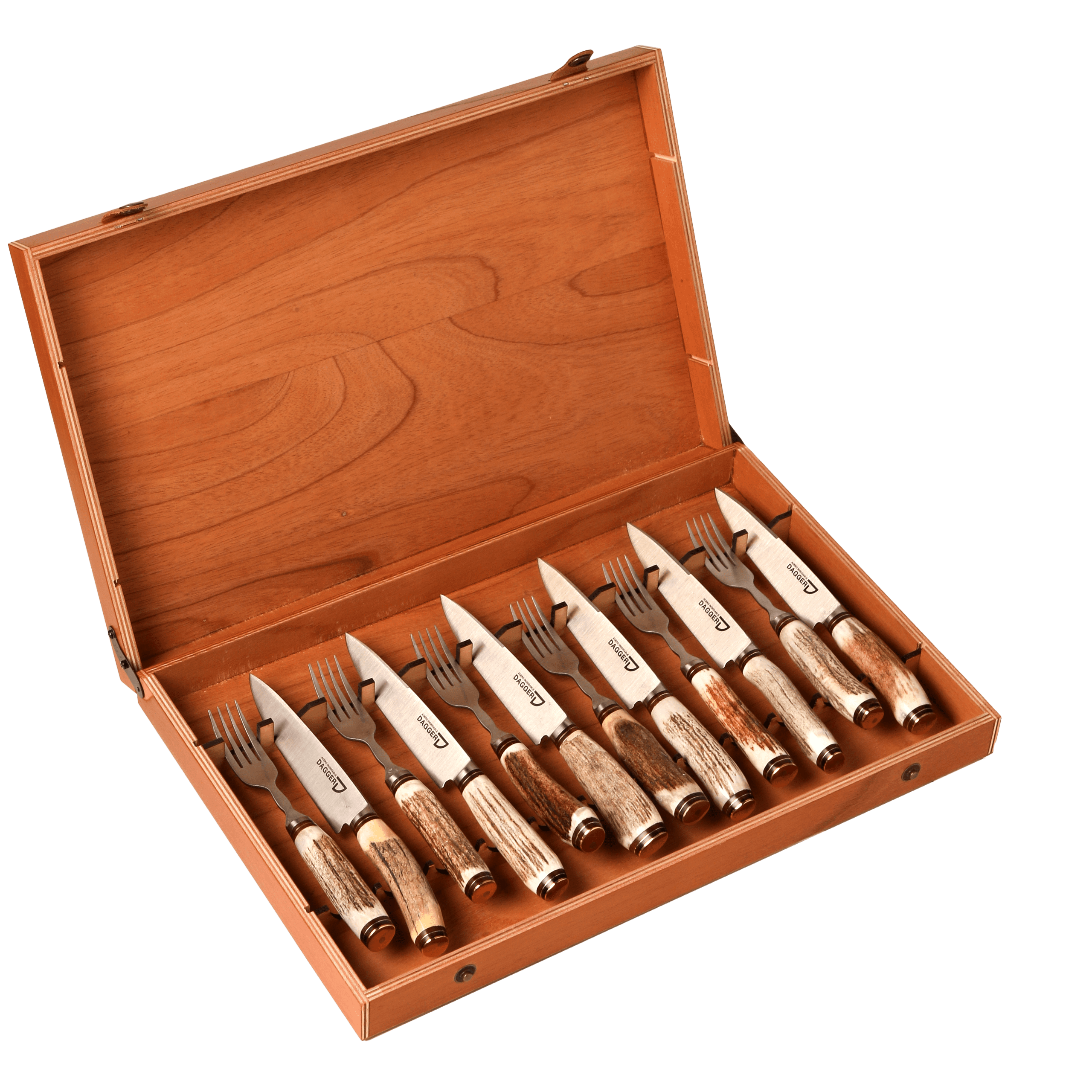 Set de 6 Juegos de Picnic Cabo Ciervo 14 cm en Caja de Cedro