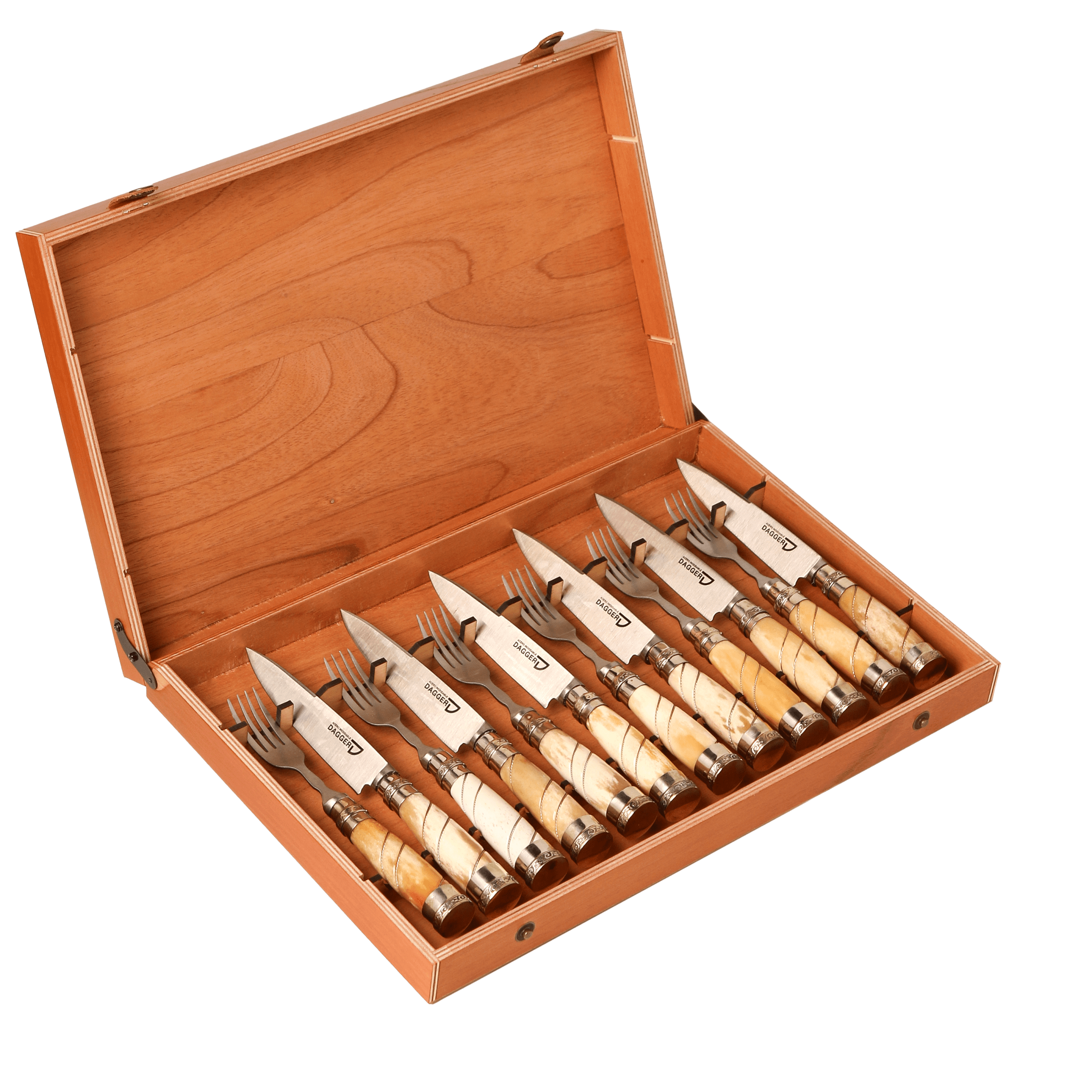 Set de 6 Juegos de Picnic Cabo Hueso de Potro con Alpaca 14 cm