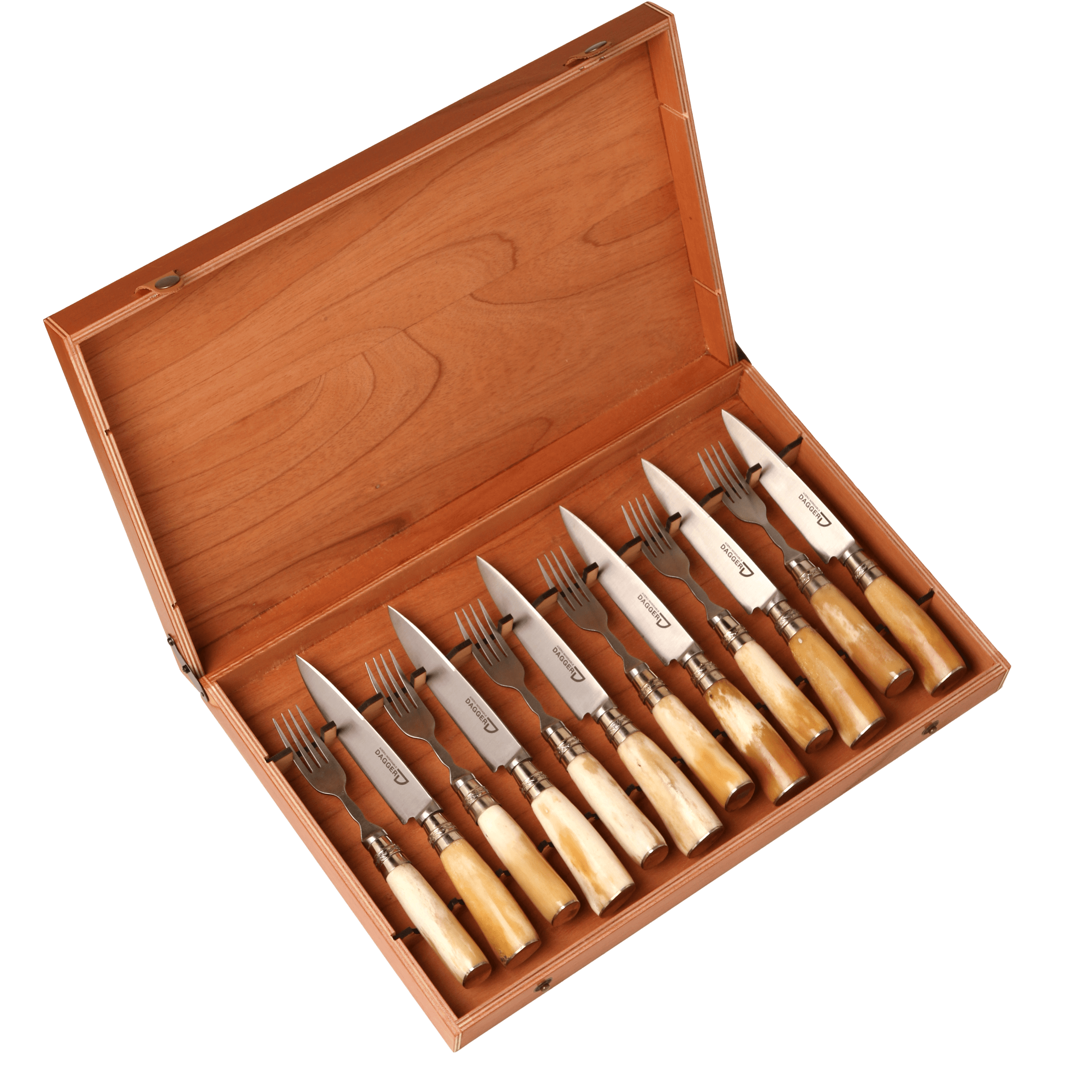 Set de 6 Juegos de Picnic Cabo Hueso de Potro y Alpaca 14 cm