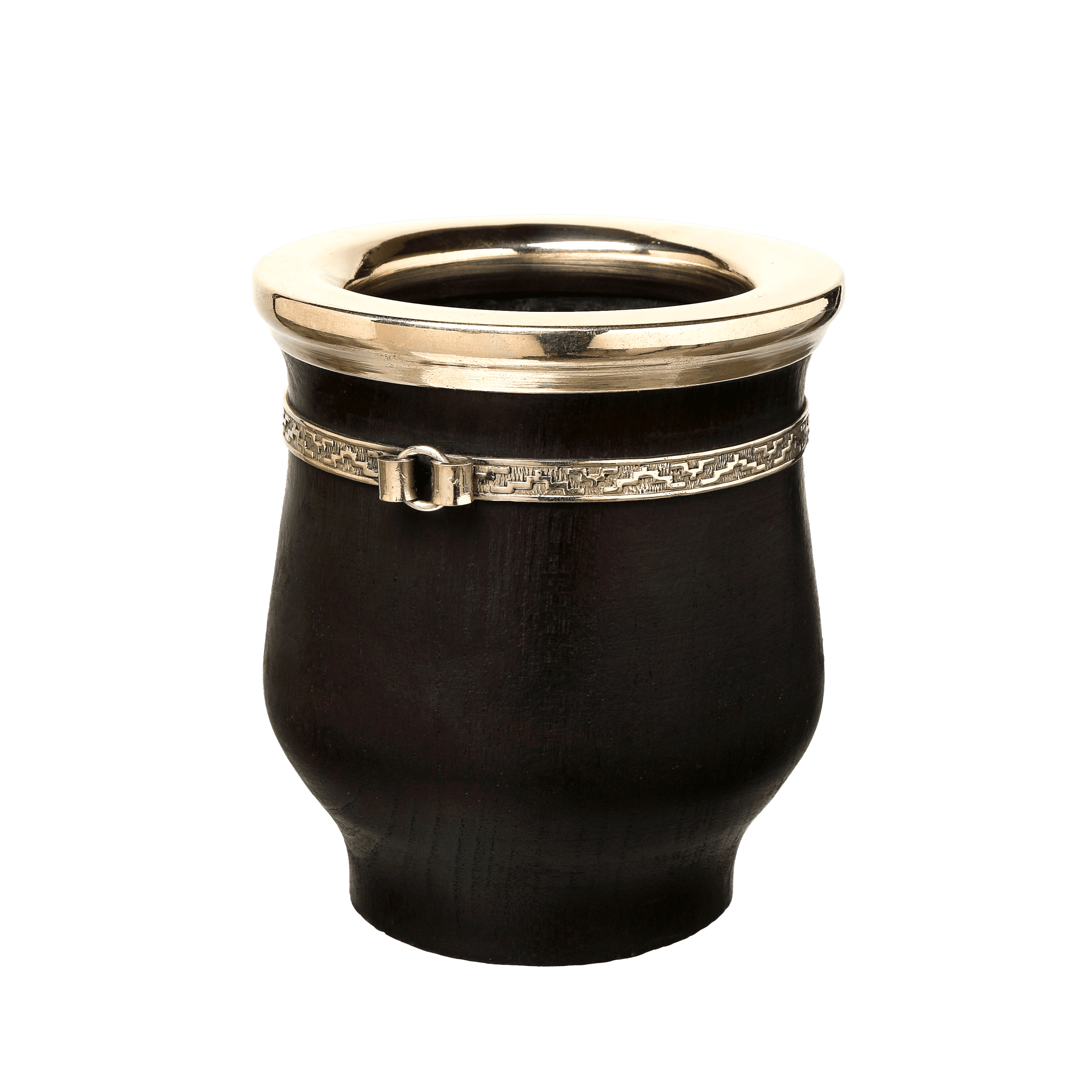 Mate Camionero de Algarrobo con Virola Lisa y Cuello de Alpaca