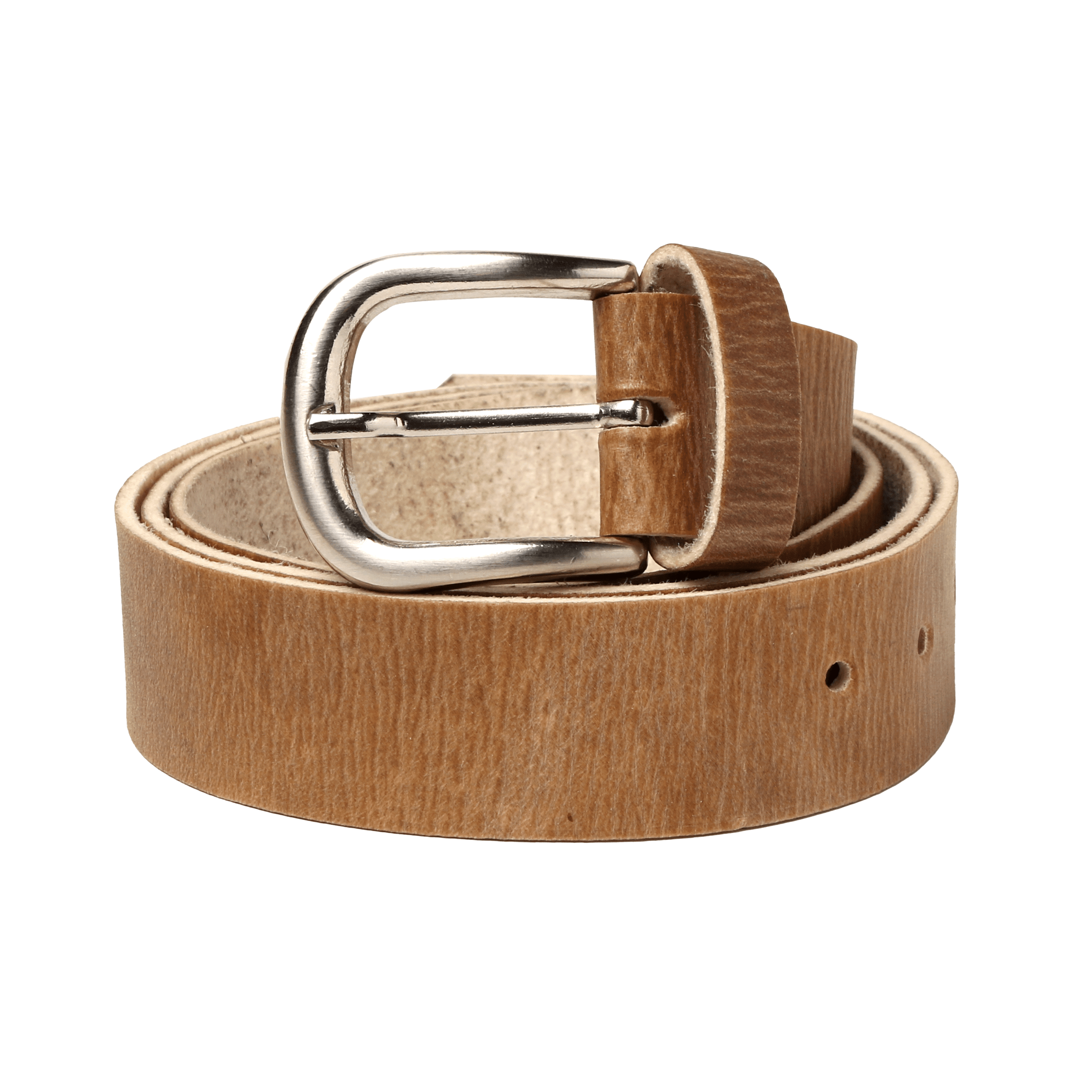 Cinturón de Cuero Crudo con Hebilla Clásica