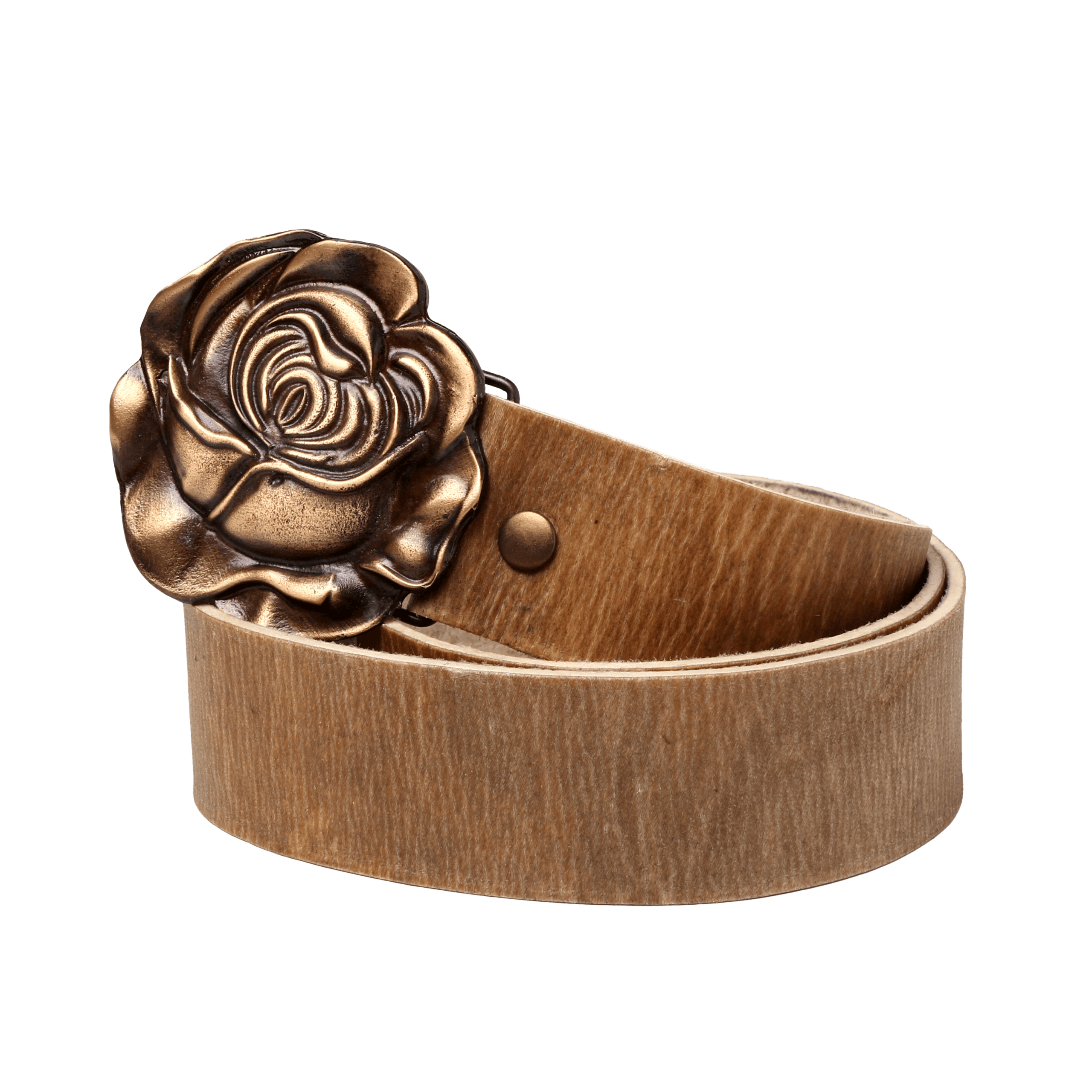 Cinturón de Cuero Crudo con Hebilla con Dije