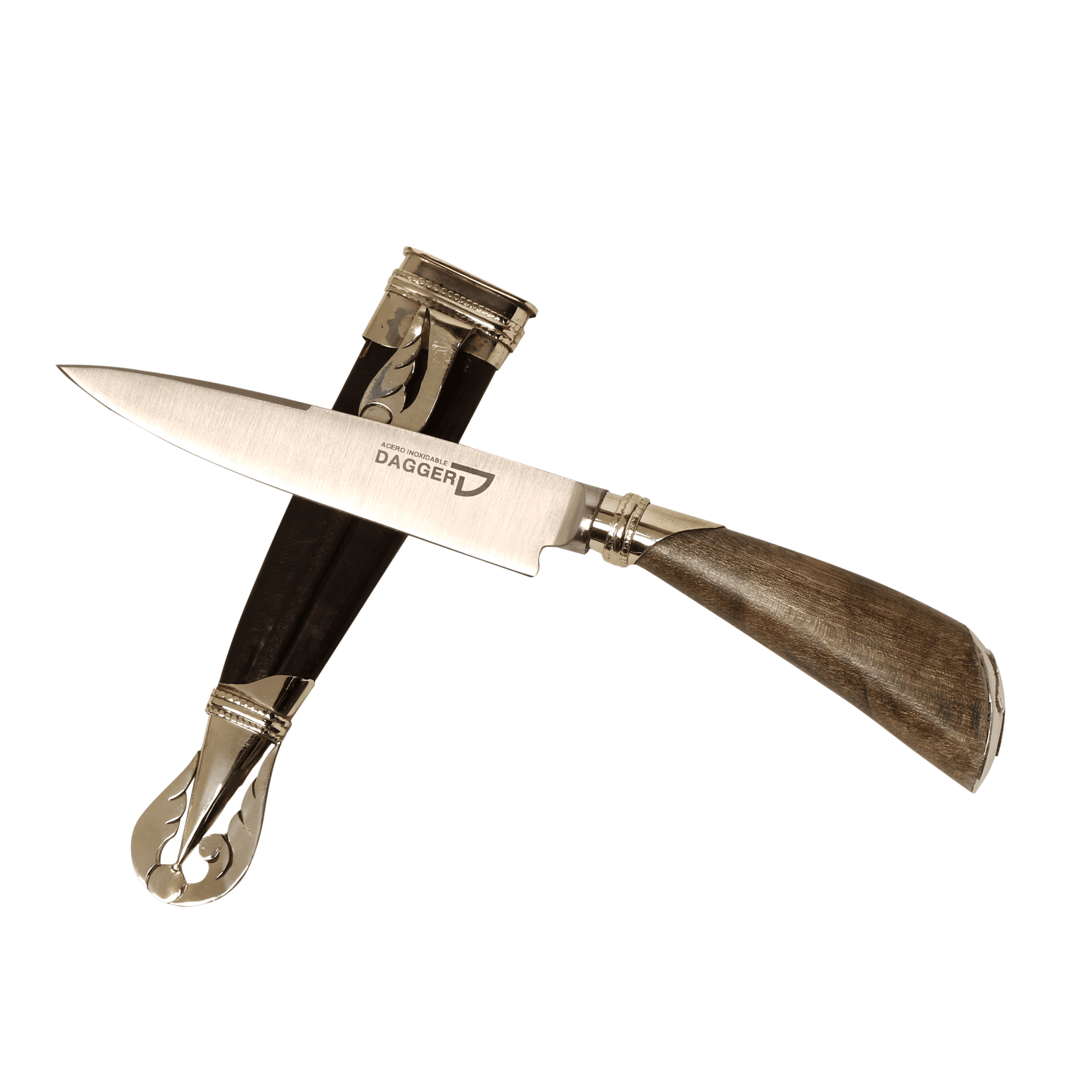 Facon Cabo Madera de Laurel con Culata de Alpaca con Dije y Vaina Picasa 14 cm