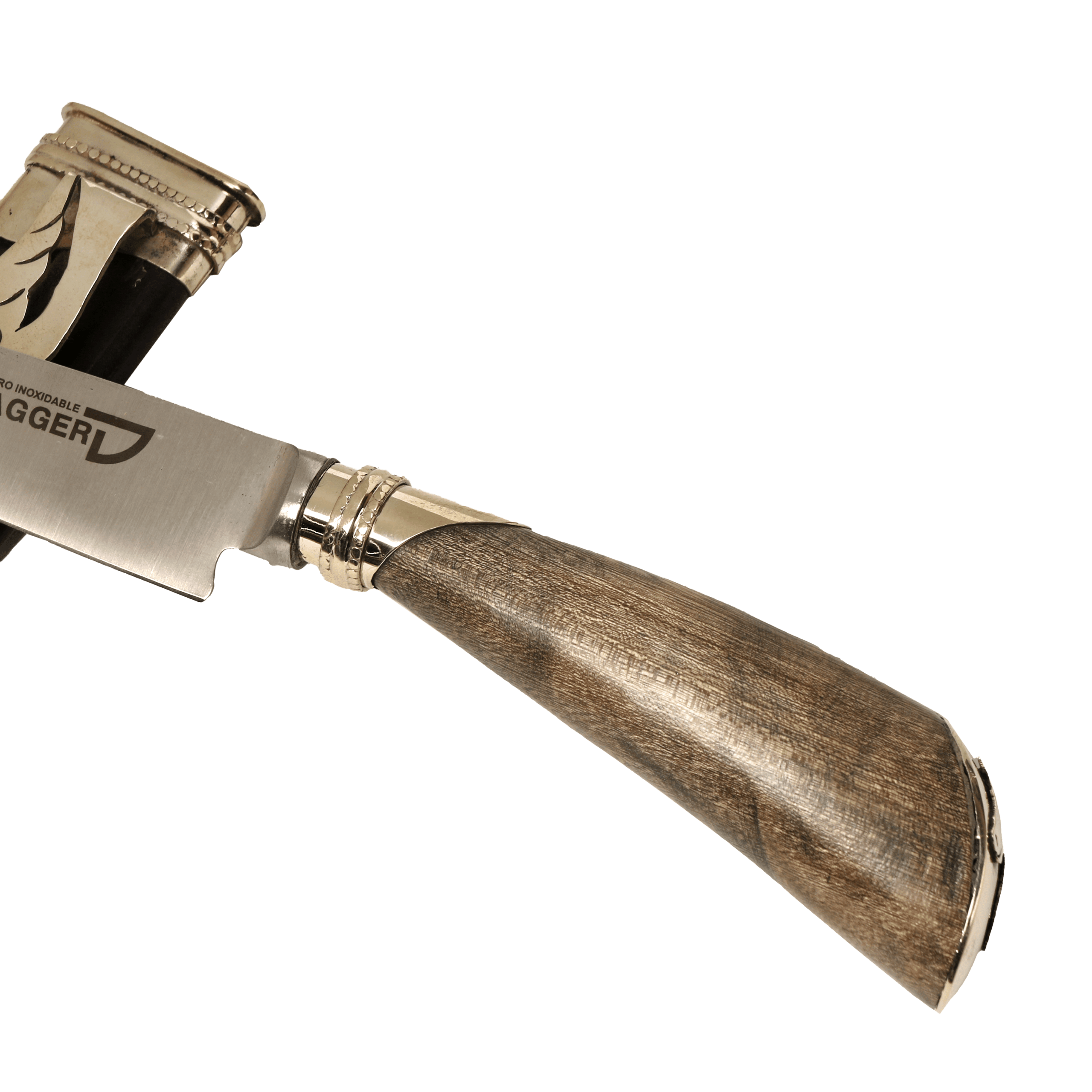 Facon Cabo Madera de Laurel con Culata de Alpaca con Dije y Vaina Picasa 14 cm