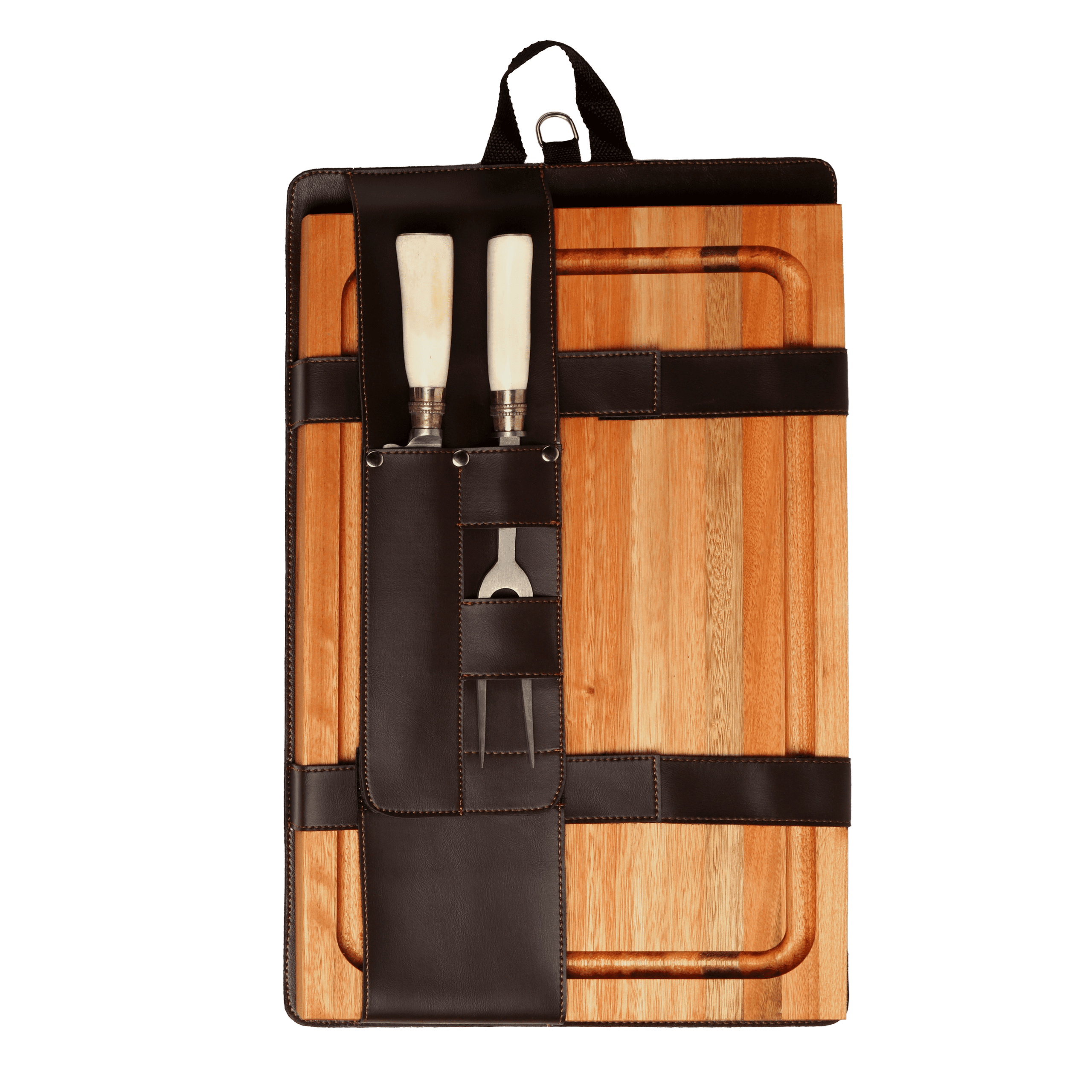 Combo Parrillero con Juego De Trinchar Cabo Hueso de Potro Y Alpaca