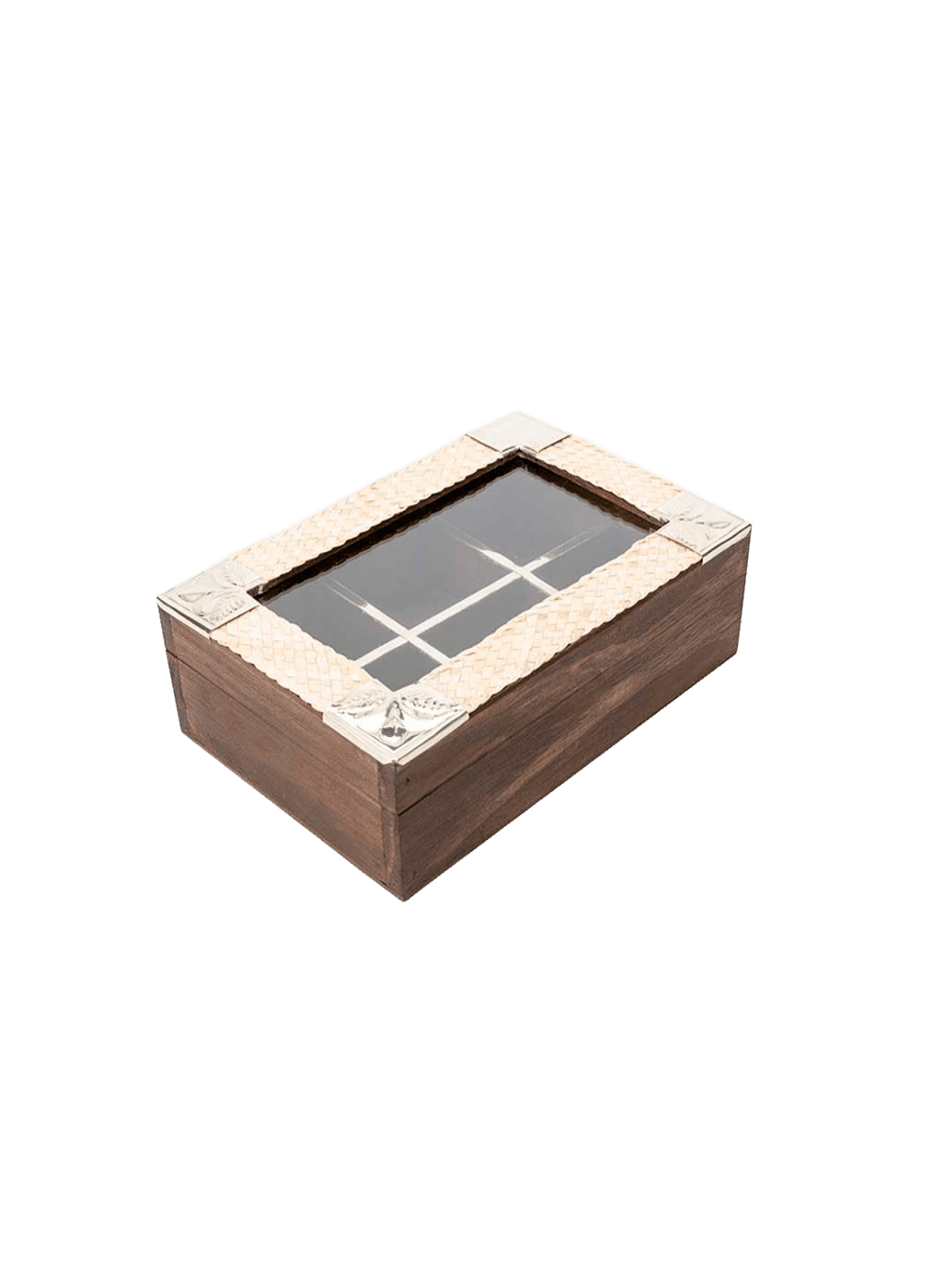 Caja de Té de Alpaca con detalles Trenzados 6