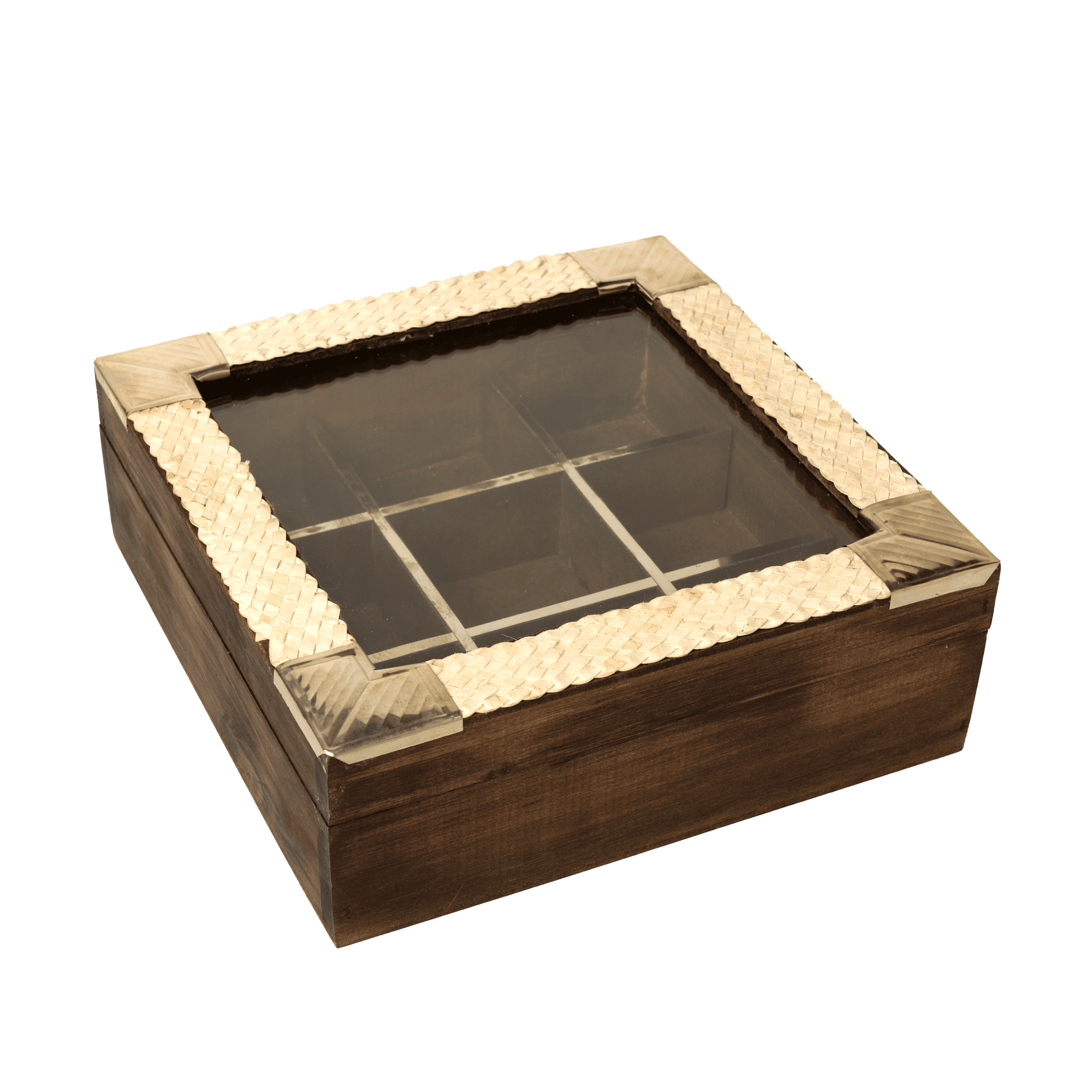 Caja de Té de Alpaca con detalles Trenzados 9