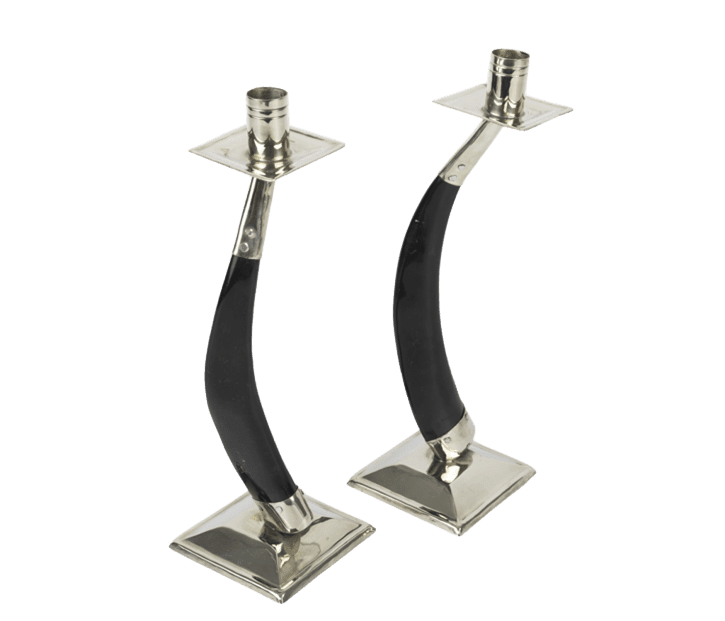 Candelabro de Asta de Chivo y Alpaca