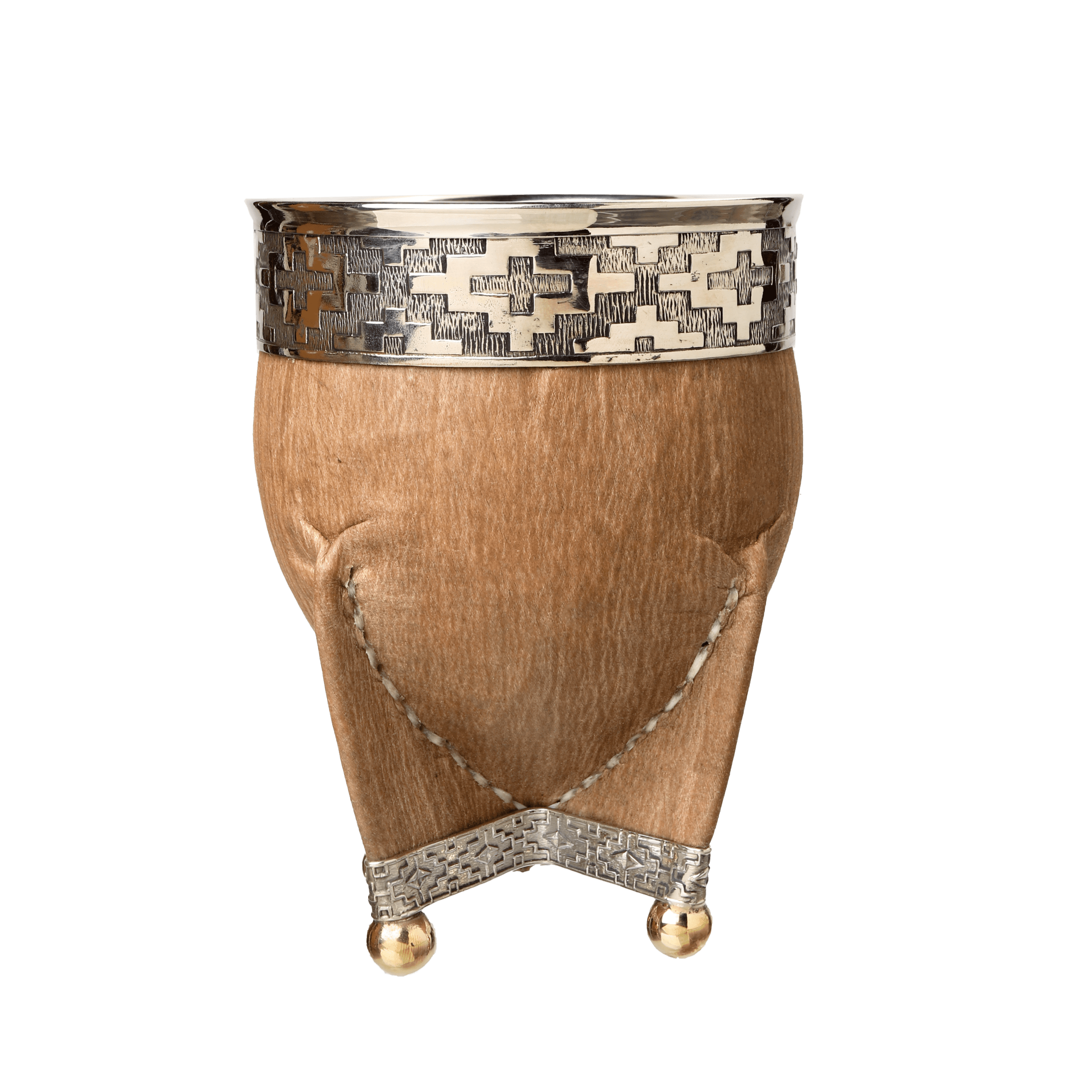 Mate Imperial con Cuero y Virola y Patas de Alpaca