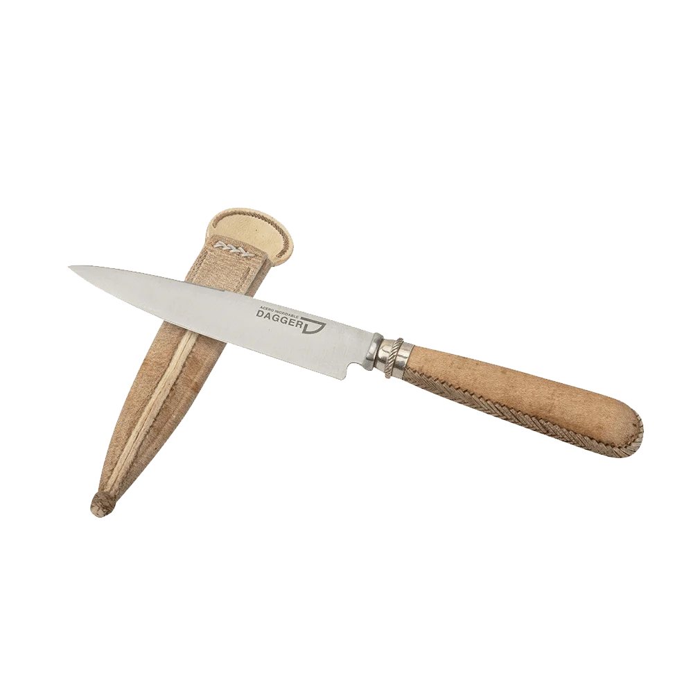 Cuchillo Cabo de Cuero Sobado 14 cm