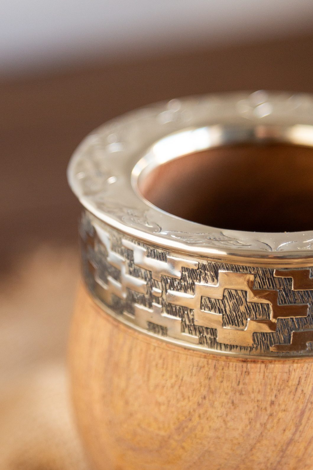 Mate Imperial de Madera Algarrobo con virola de alpaca