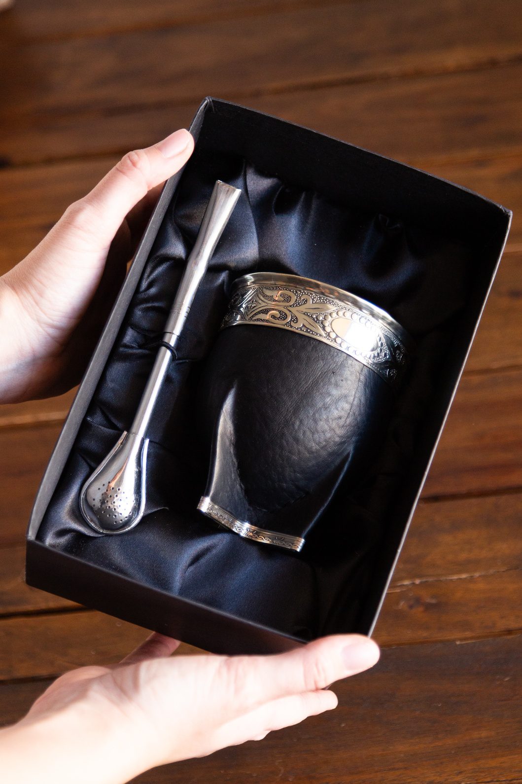 Mate Imperial de Calabaza con virola y base de alpaca